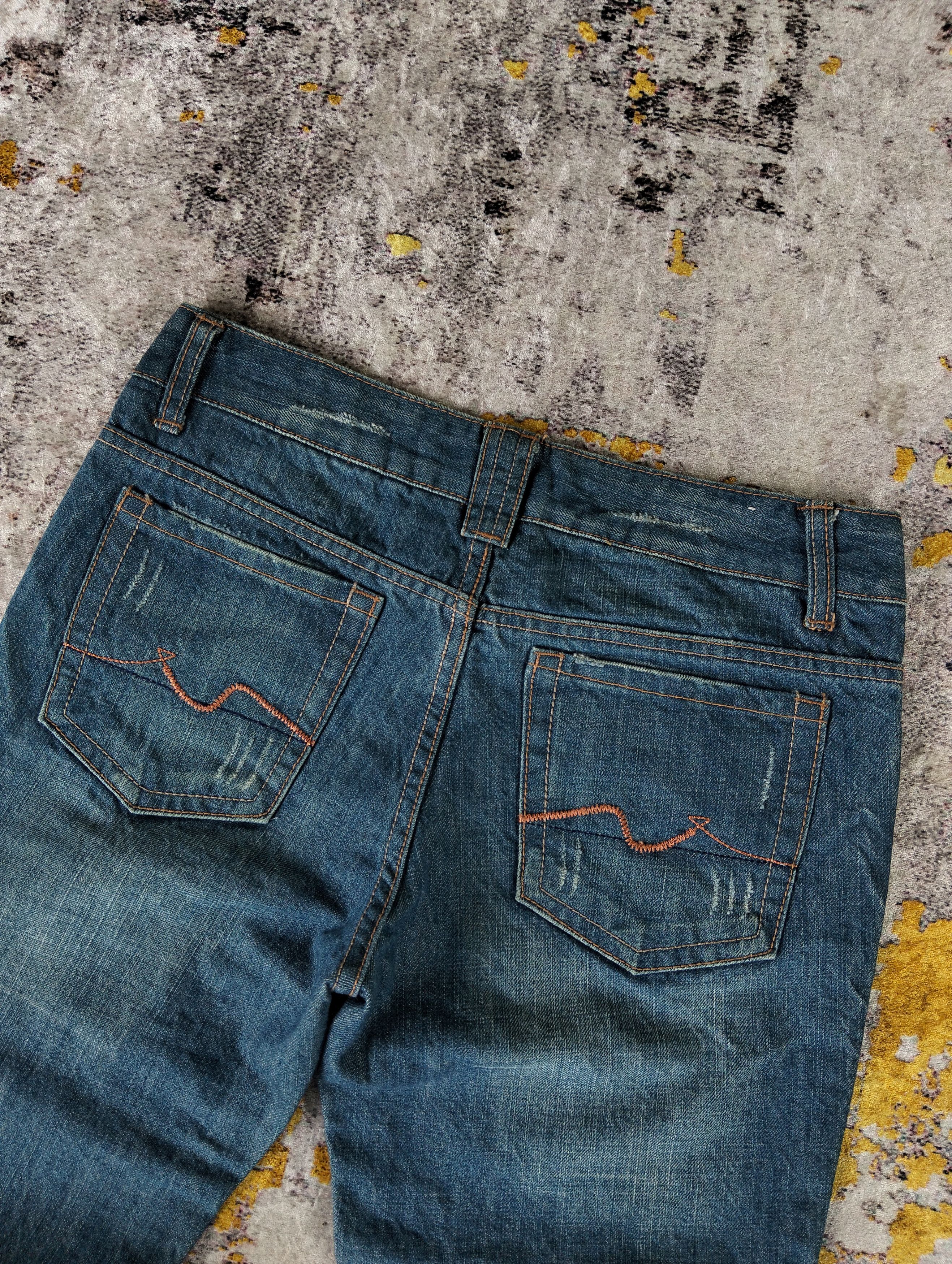 Tornado Mart Y2K Interflow Whiskers Flared Bell Bottom Low Rise Jeans Size US 28 / EU 44 - 6 Thumbnail