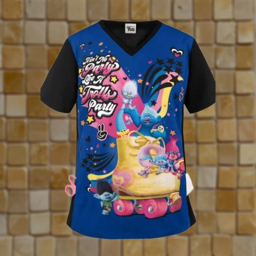 Vintage VINTAGE New Women's Tooniforms V-NECK TROLLS SCRUB TOP SCRUBS SIZE M Size M / US 6-8 / IT 42-44 - 1 Preview