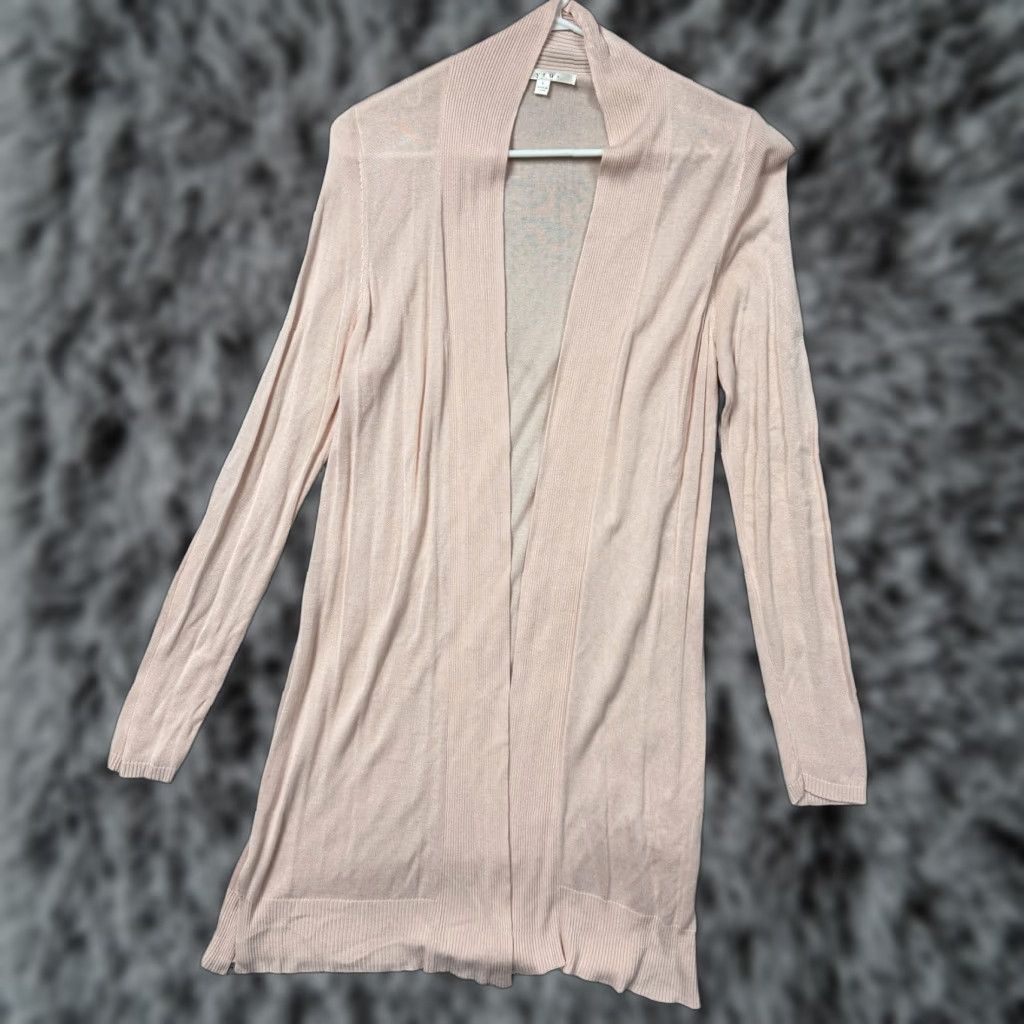 Vintage Cyrus Cardigan Sweater Womens L Peach Longline Open Front Lightweight Knit Size L / US 10 / IT 46 - 1 Thumbnail