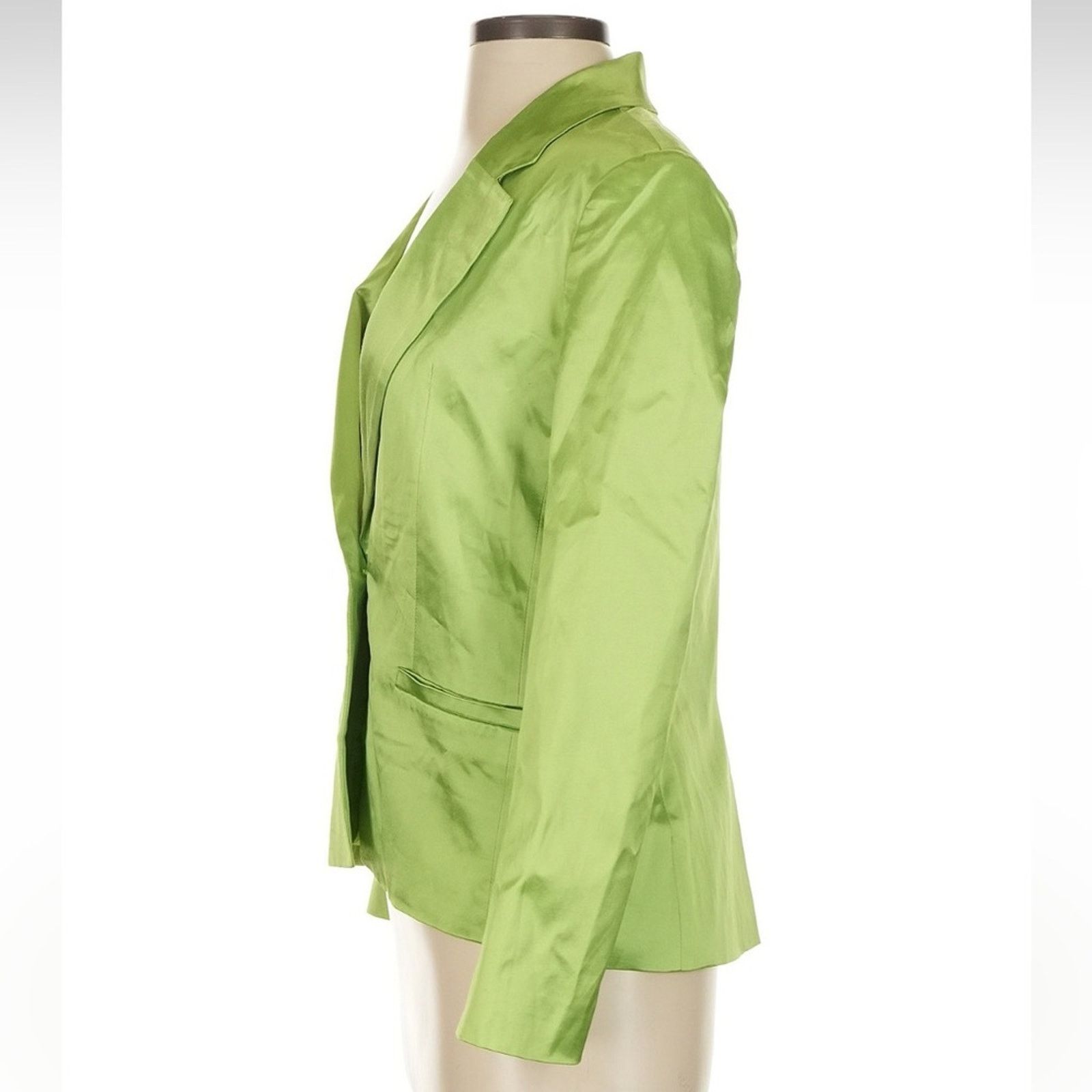 Staud Staud Madden Blazer - Size XS - Moss Green Stretch Satin Size XS / US 0-2 / IT 36-38 - 7 Thumbnail