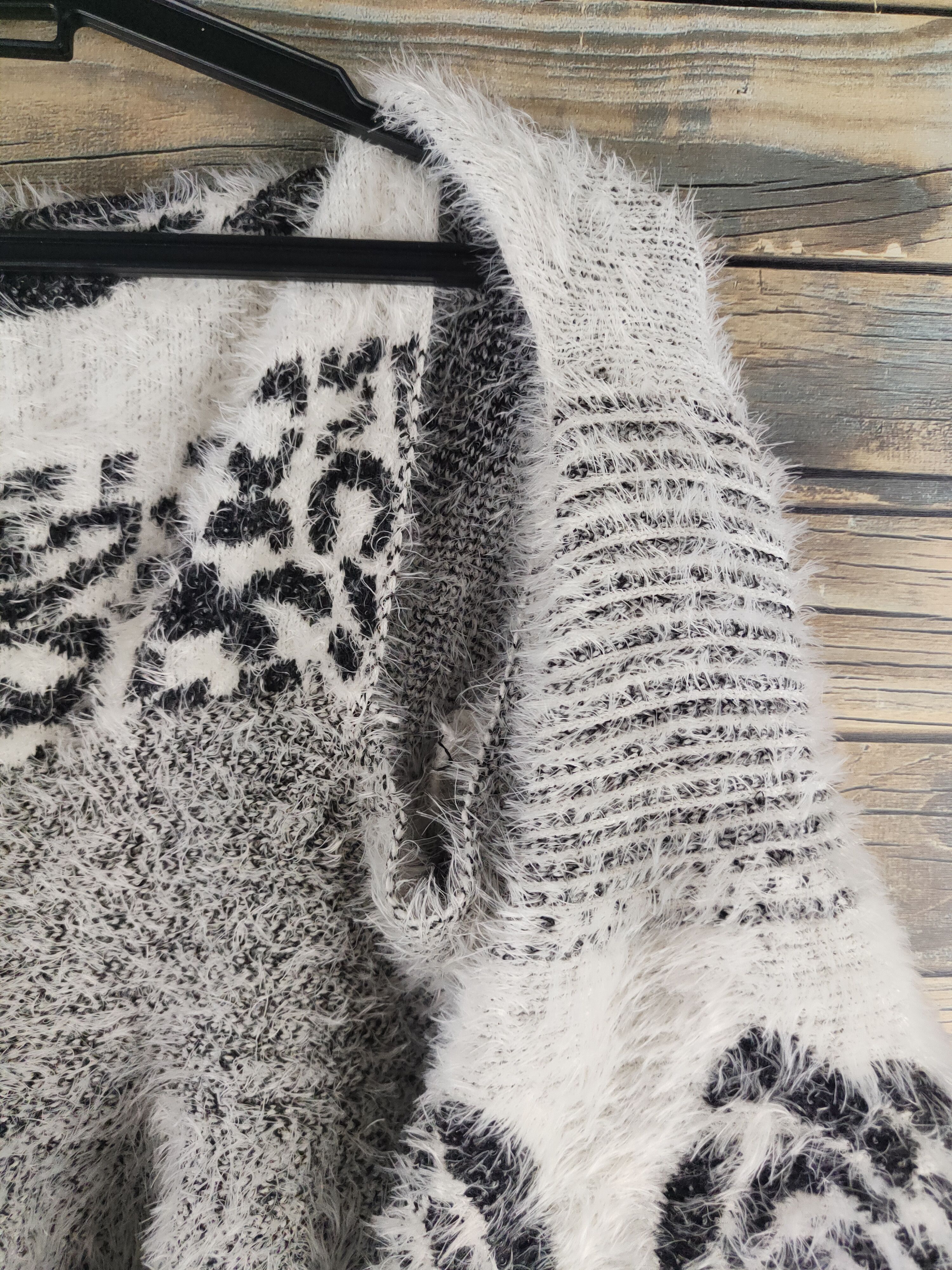 Japanese Brand DL Todo Black White Fur Mohair Knitwear #46-985 Size S / US 4 / IT 40 - 6 Thumbnail