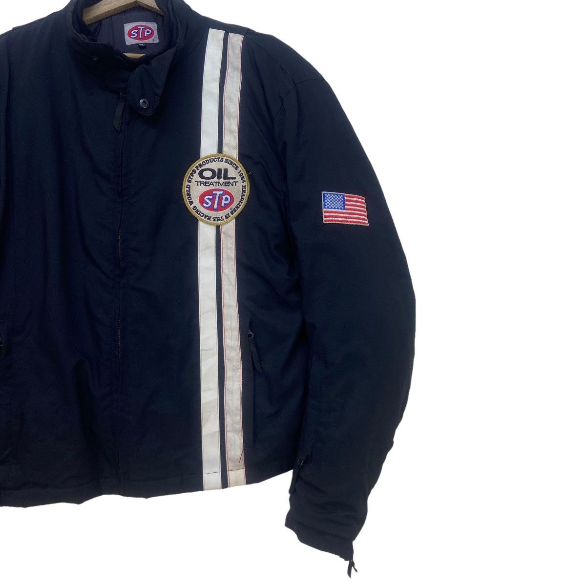 Other STP Oil Treatment US Flag Padded Biker Jacket Size US L / EU 52-54 / 3 - 3 Thumbnail