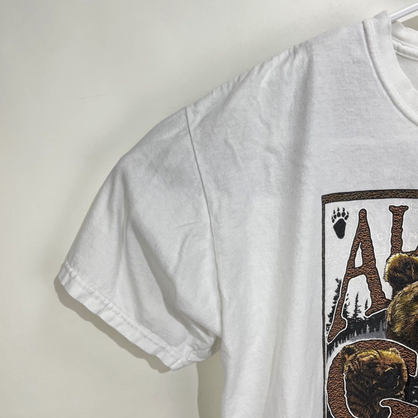 Anvil VINTAGE Alaska Grizzly Bear T Shirt White Mens Large 90s Graphic Print Logo Crew Neck Short Sleeve Cotton Anvil Classic Style Souvenir Size US L / EU 52-54 / 3 - 3 Thumbnail