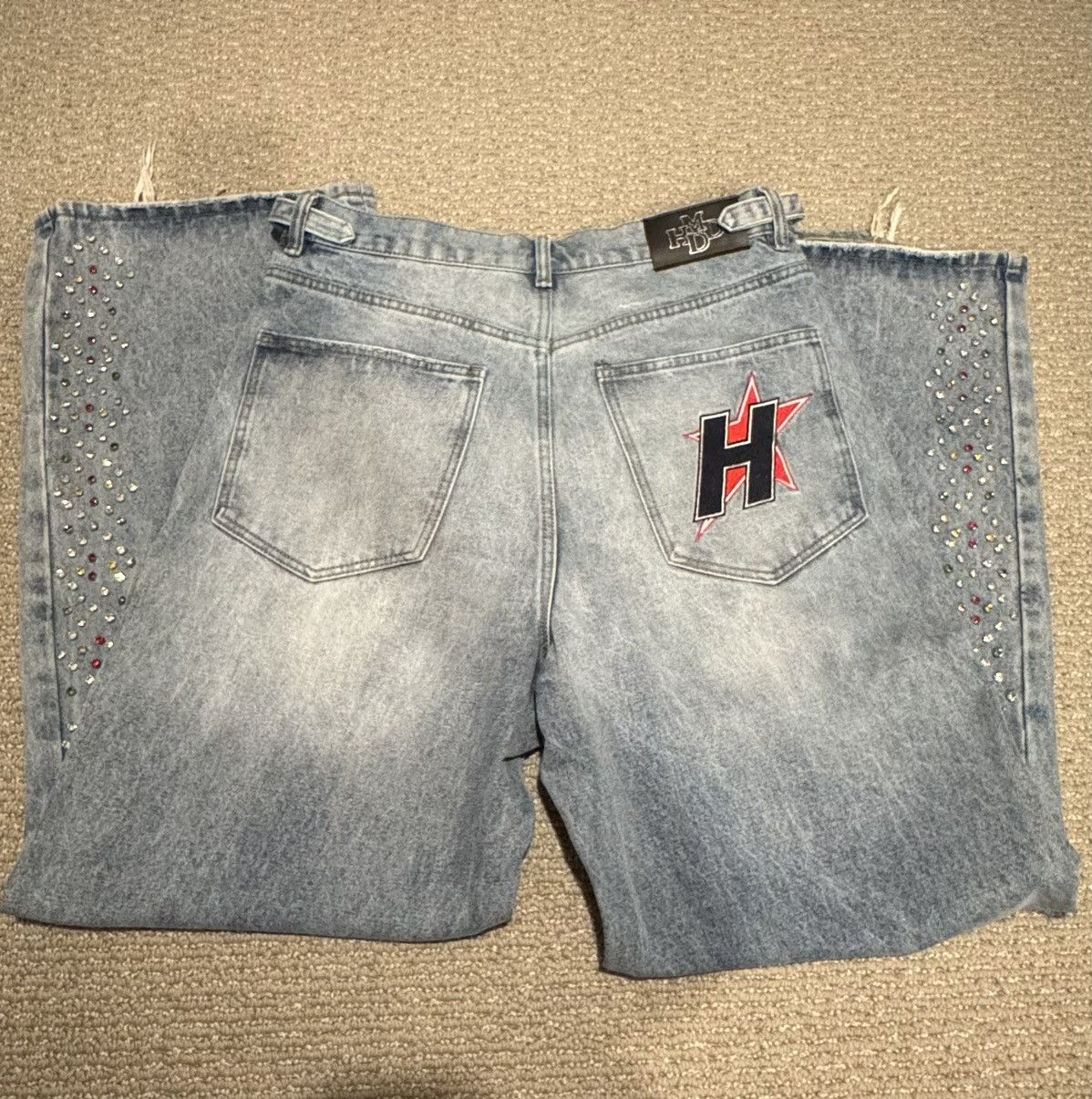 HMDD HAPPY MEMORIES DON’T DIE CRYSTAL JEANS Size US 34 / EU 50 - 6 Thumbnail