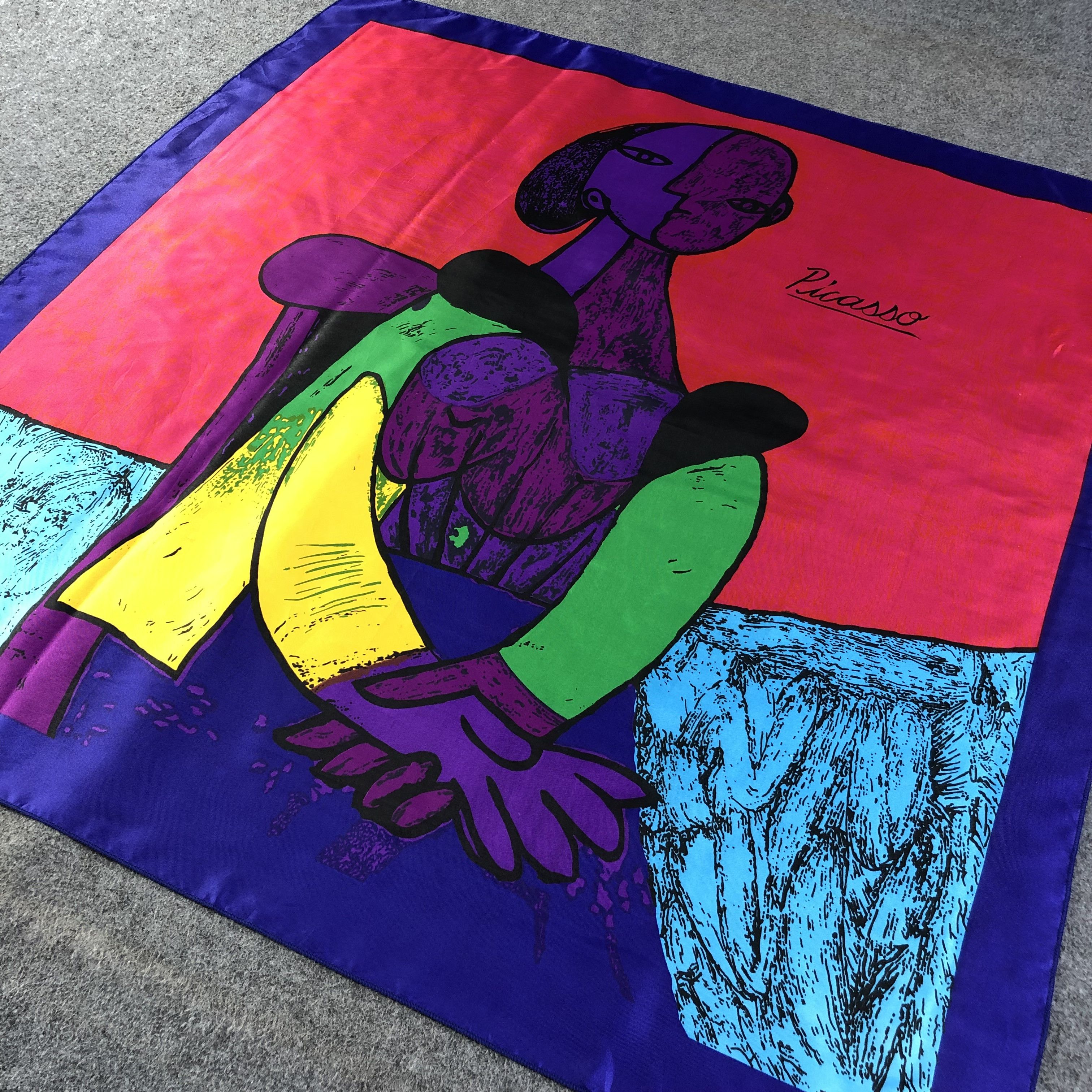 Vintage Picasso Art Scarf M801 Size ONE SIZE - 2 Thumbnail