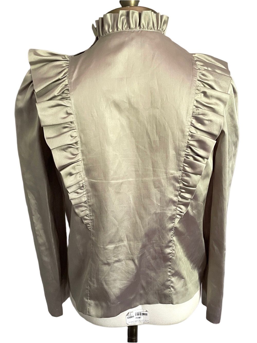 Vintage Vintage Ruffled Puff Long Sleeve Taffeta Blouse - Small 🇯🇵 Size S / US 4 / IT 40 - 8 Thumbnail