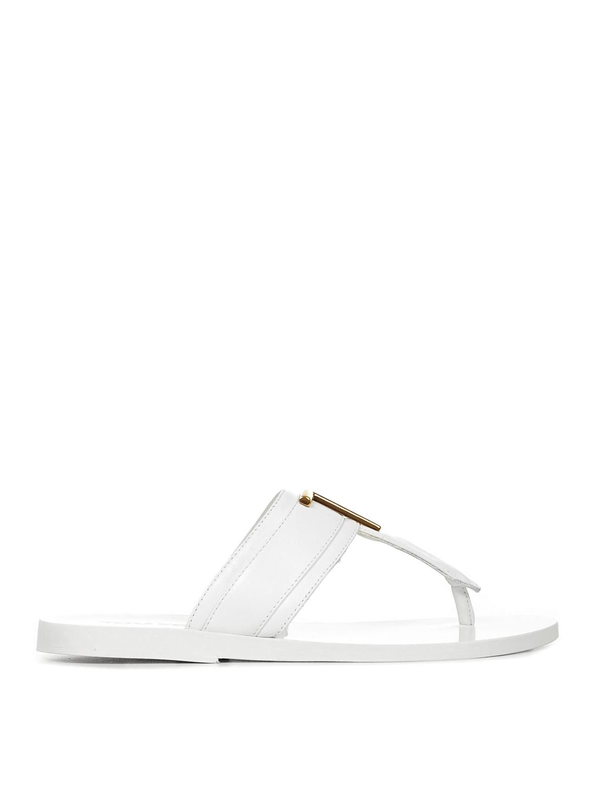Tom Ford o1loc1c0325 W2924A Sandals Flats in White Size US 8.5 / IT 38.5 - 1 Thumbnail