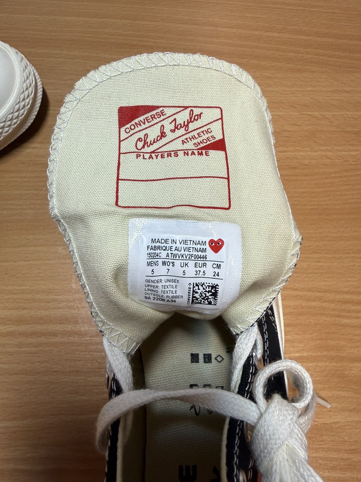 Comme des Garcons PLAY × Converse Converse x Comme des Garçons PLAY Chuck Taylor High Size US 7.5 / IT 37.5 - 4 Thumbnail