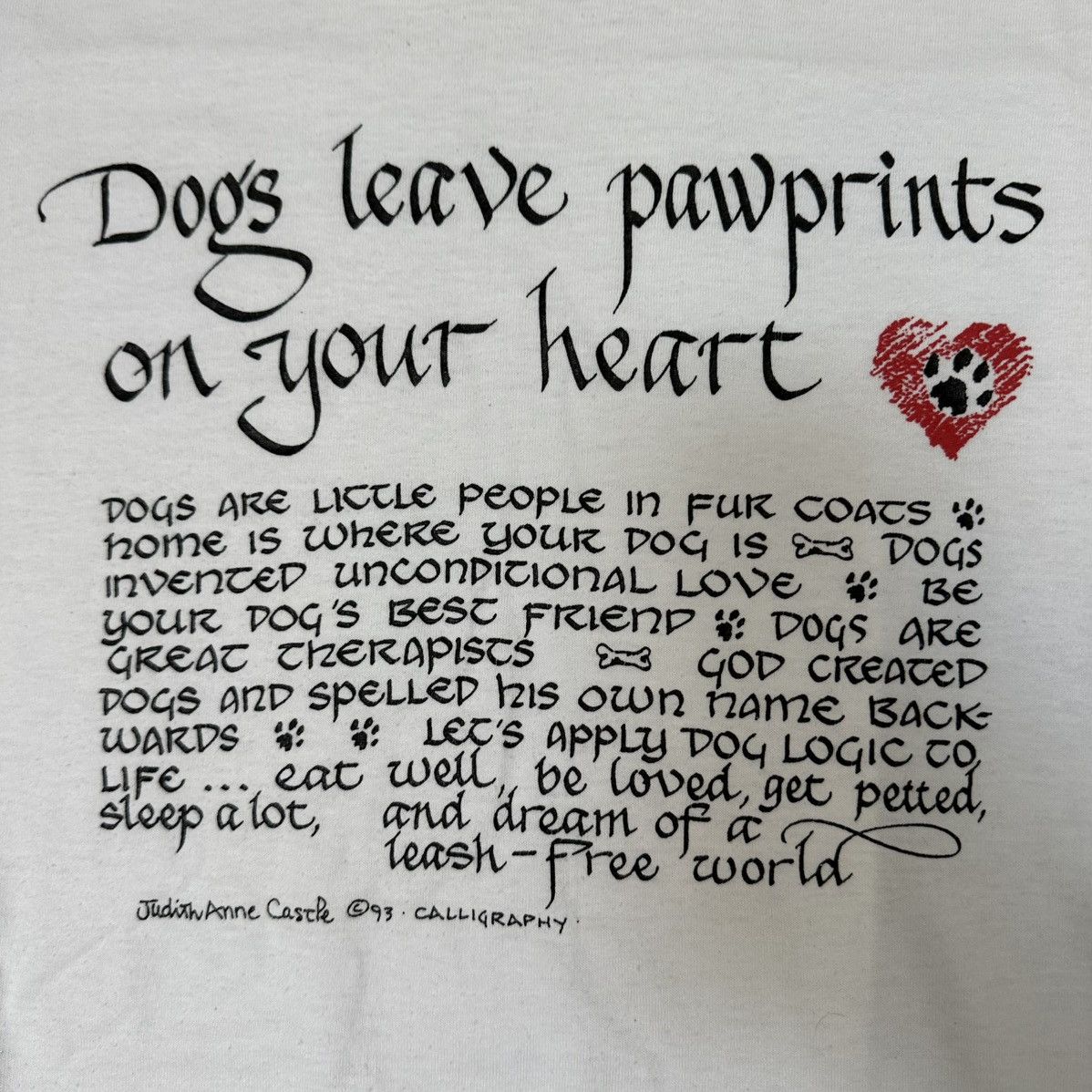 Vintage Crazy vintage 90s dog lovers calligraphy t-shirt Size US XL / EU 56 / 4 - 2 Thumbnail
