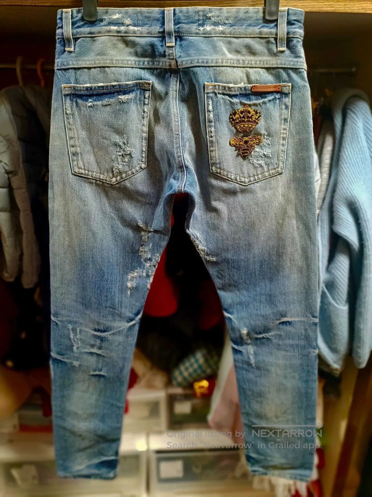Dolce & Gabbana Dolce & Gabbana Crown Bee Embroidery Jeans 44. Size US 28 / EU 44 - 2 Thumbnail