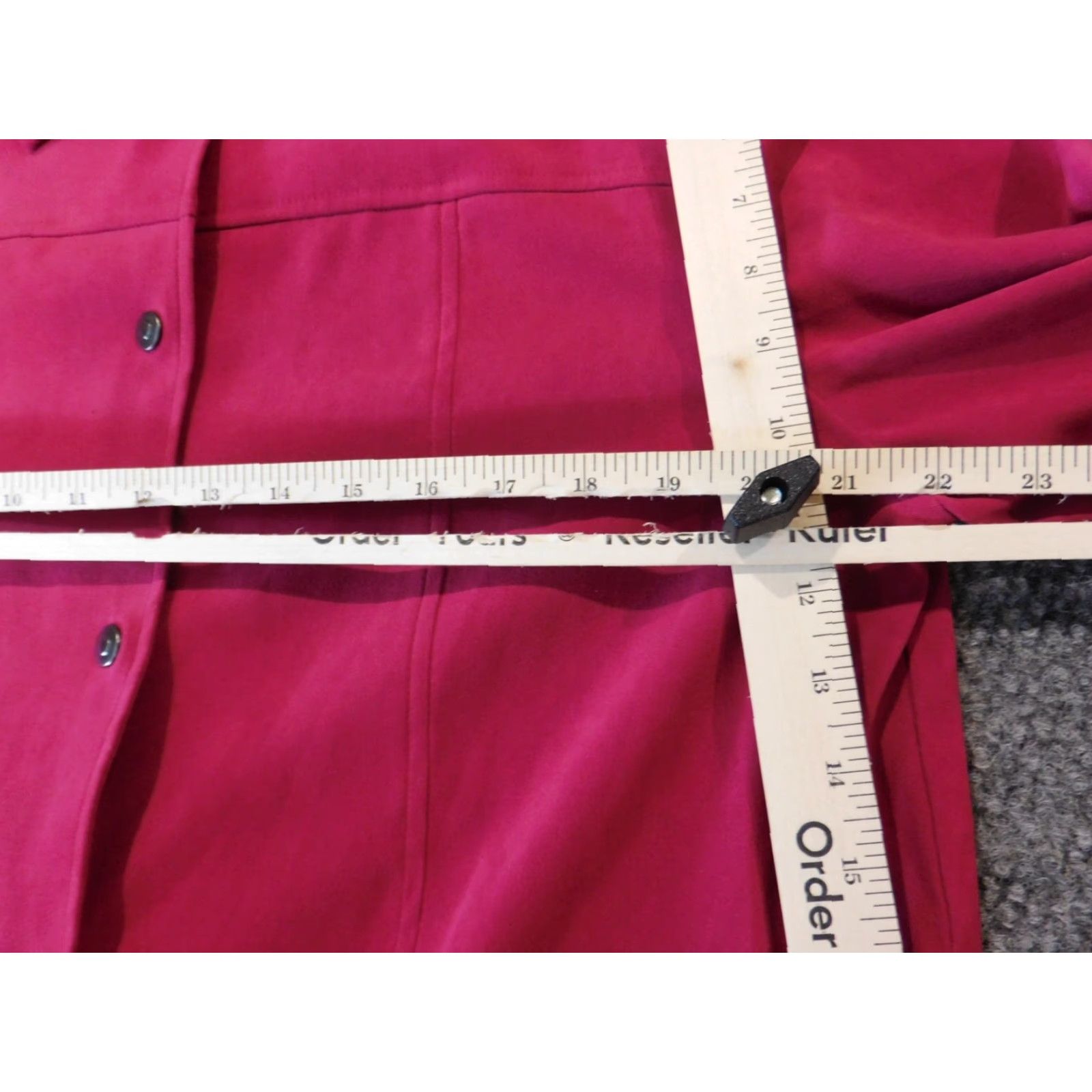 JM Collection JM Collection Pink Womens Jacket 14 Casual Button Long Sleeve Collared Stretch Solid Mid-Length Fall Spring Women Size XL / US 12-14 / IT 48-50 - 5 Thumbnail