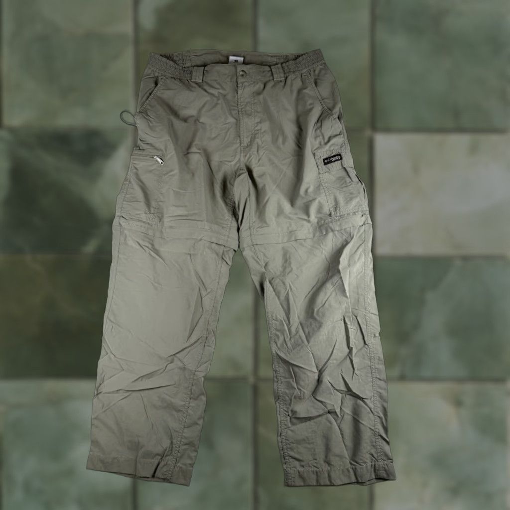 Vintage Columbia PFG Cargo Pants Mens Size L Green 29 Inseam Convertible Zip Button Straight Leg Size US 33 - 1 Thumbnail