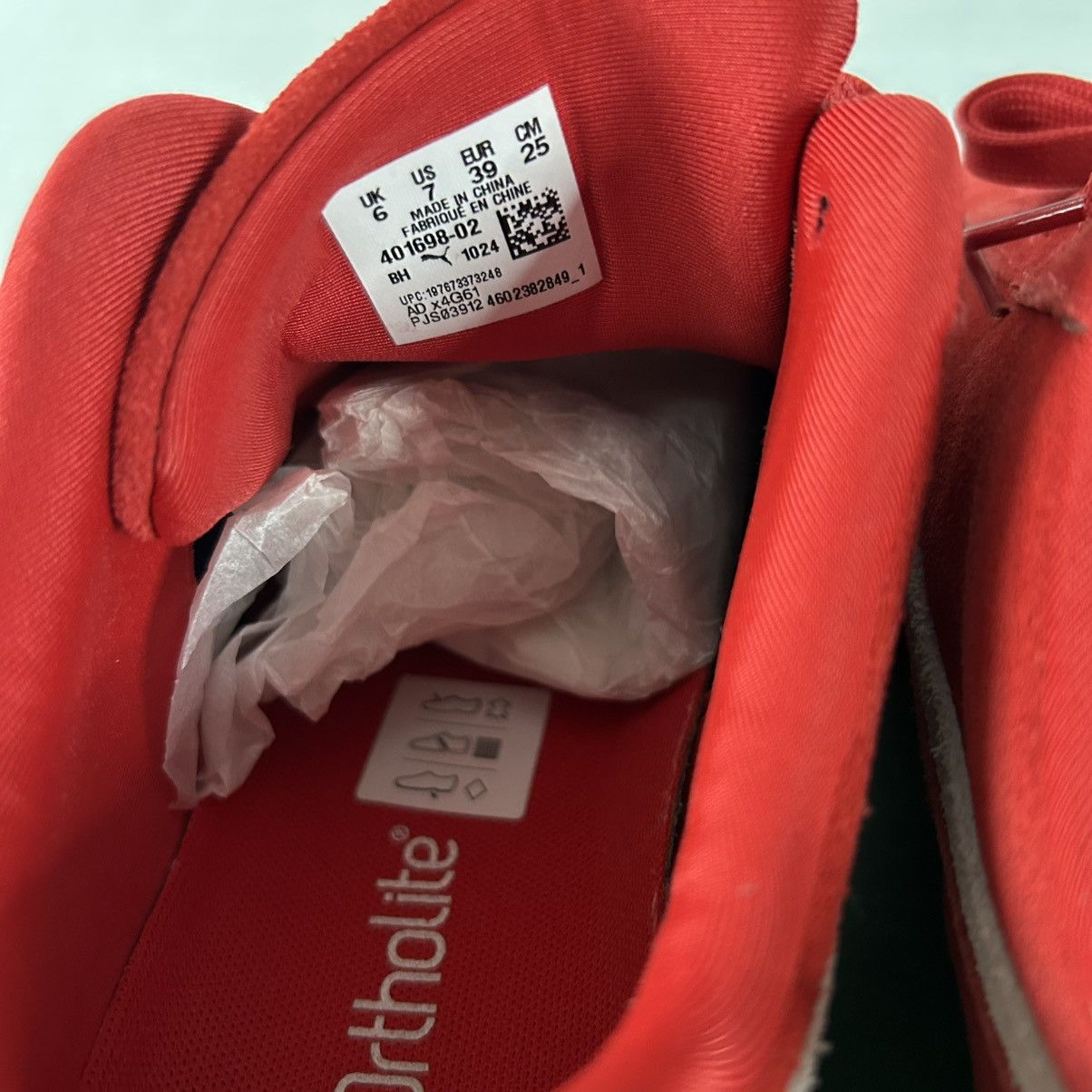 Puma Speedcat OG Red White Suede Sneakers 7Y/Women8.5