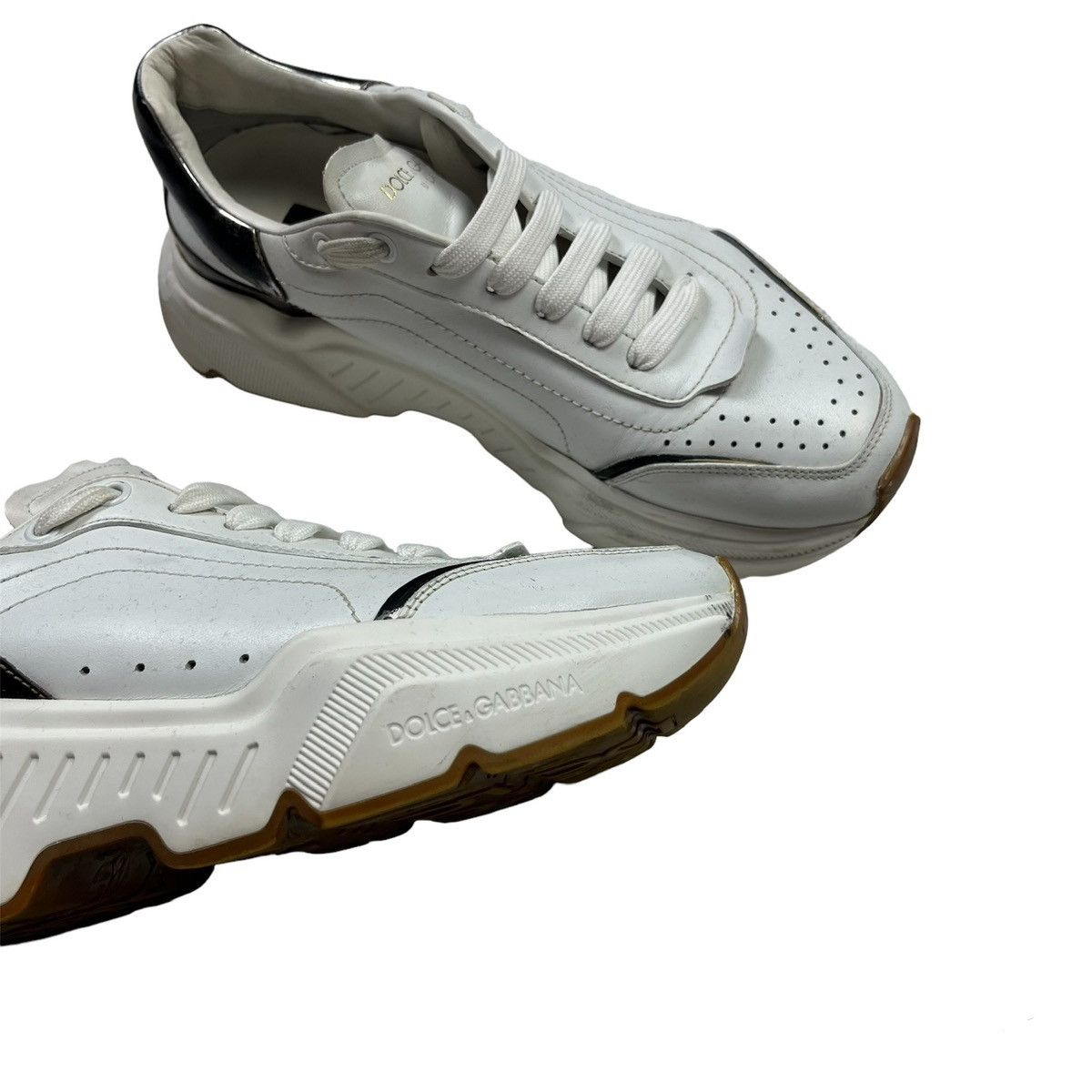 Dolce & Gabbana Dolce & Gabbana Leather Luxury Sneakers Made in Italy White Size US 5 / IT 35 - 1 Thumbnail