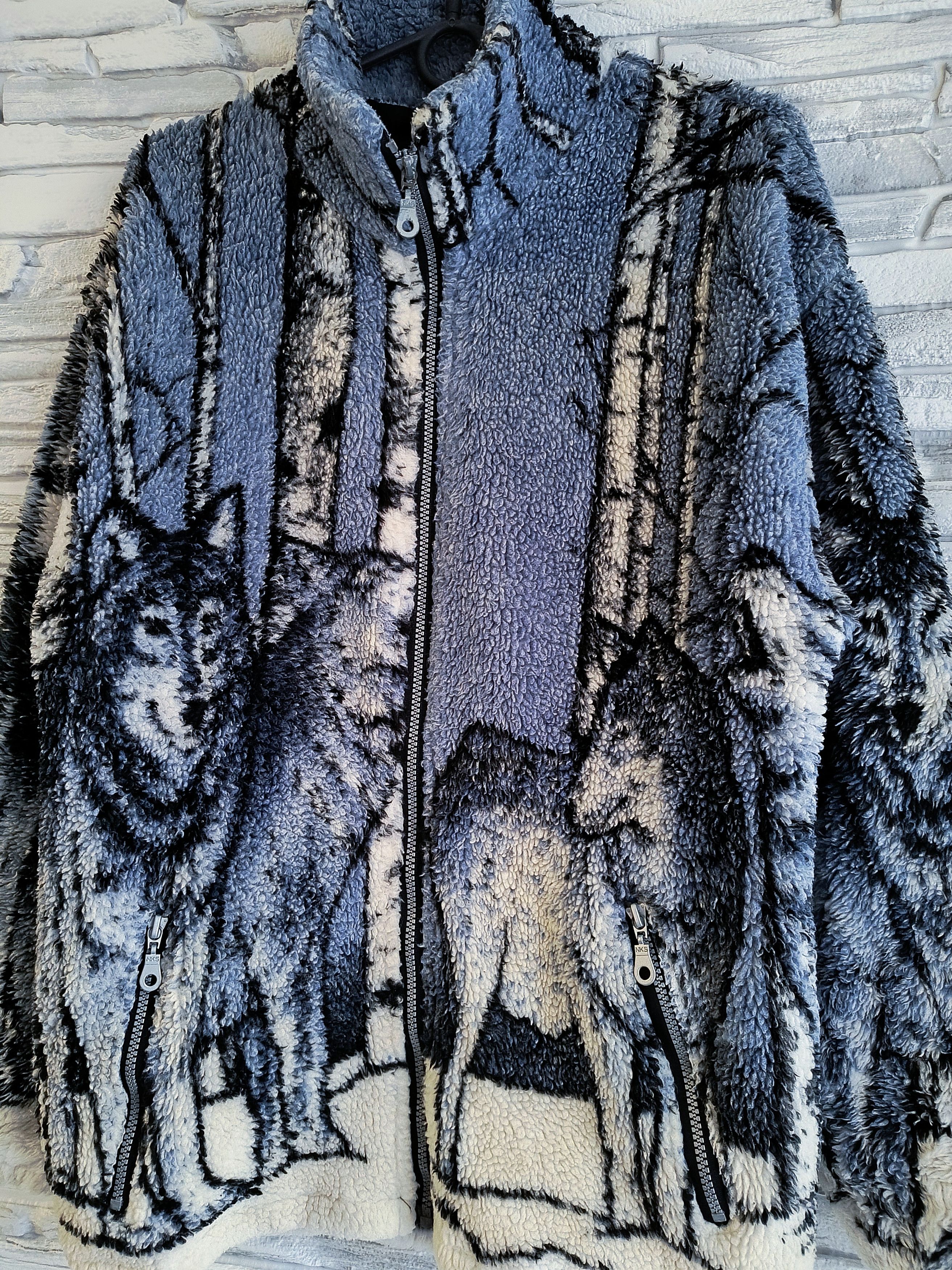Vintage Vintage Wolf Print Fleece Jacket Size US M / EU 48-50 / 2 - 3 Thumbnail
