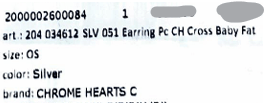 Chrome Hearts CHROME HEARTS Cross Baby Fat Earring Size ONE SIZE - 10 Thumbnail