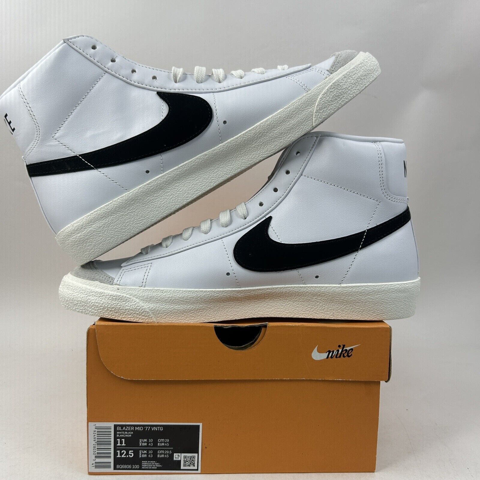 Nike Nike Blazer Mid ‘77 Vintage “White Black” 2024 Size US 11 / EU 44 - 3 Thumbnail