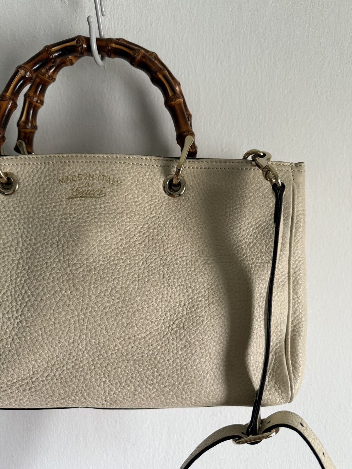 Gucci Gucci Bamboo Shopper Pebbled Leather 2 way Small Size ONE SIZE - 3 Thumbnail