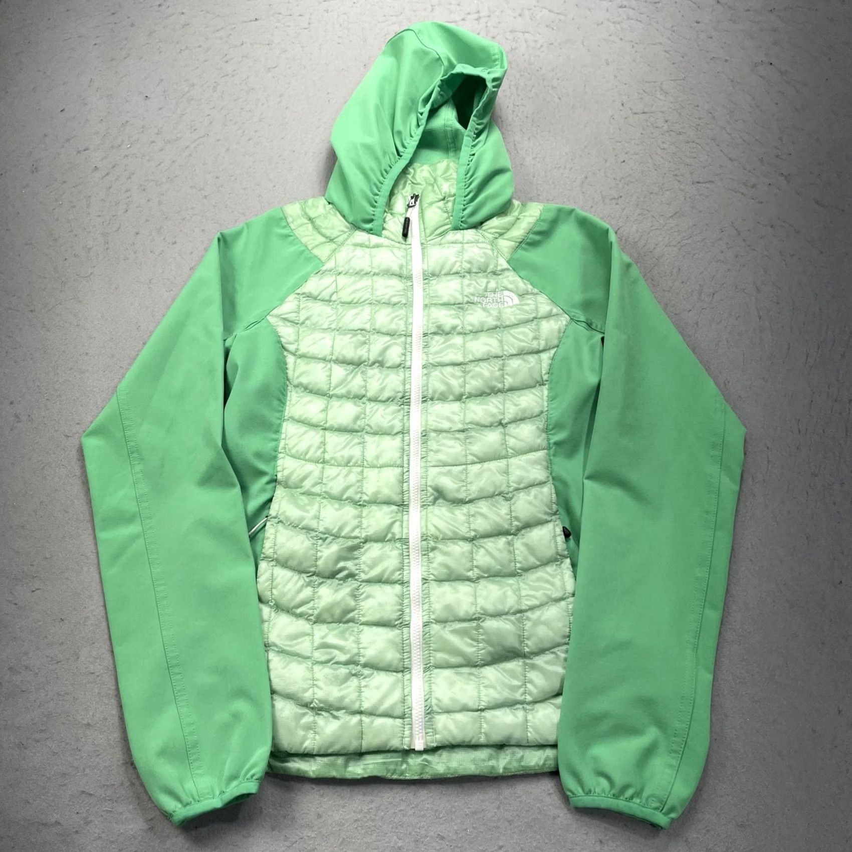 The North Face VINTAGE The North Face Jacket Womens XS Green ThermoBall Hooded Puffer Insulated Hybrid Size XS / US 0-2 / IT 36-38 - 2 Thumbnail