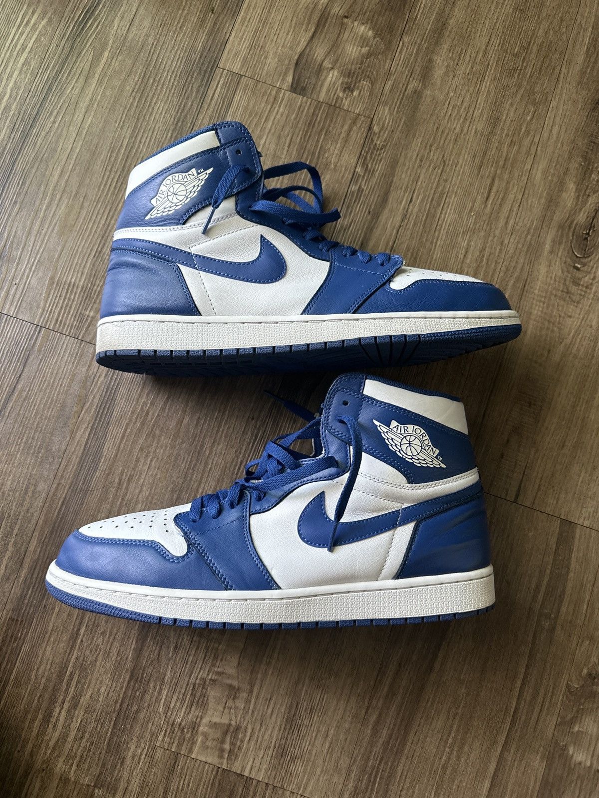 image of Air Jordan 1 Retro High OG ‘Storm Blue’ Shoes, Men's (Size 14)