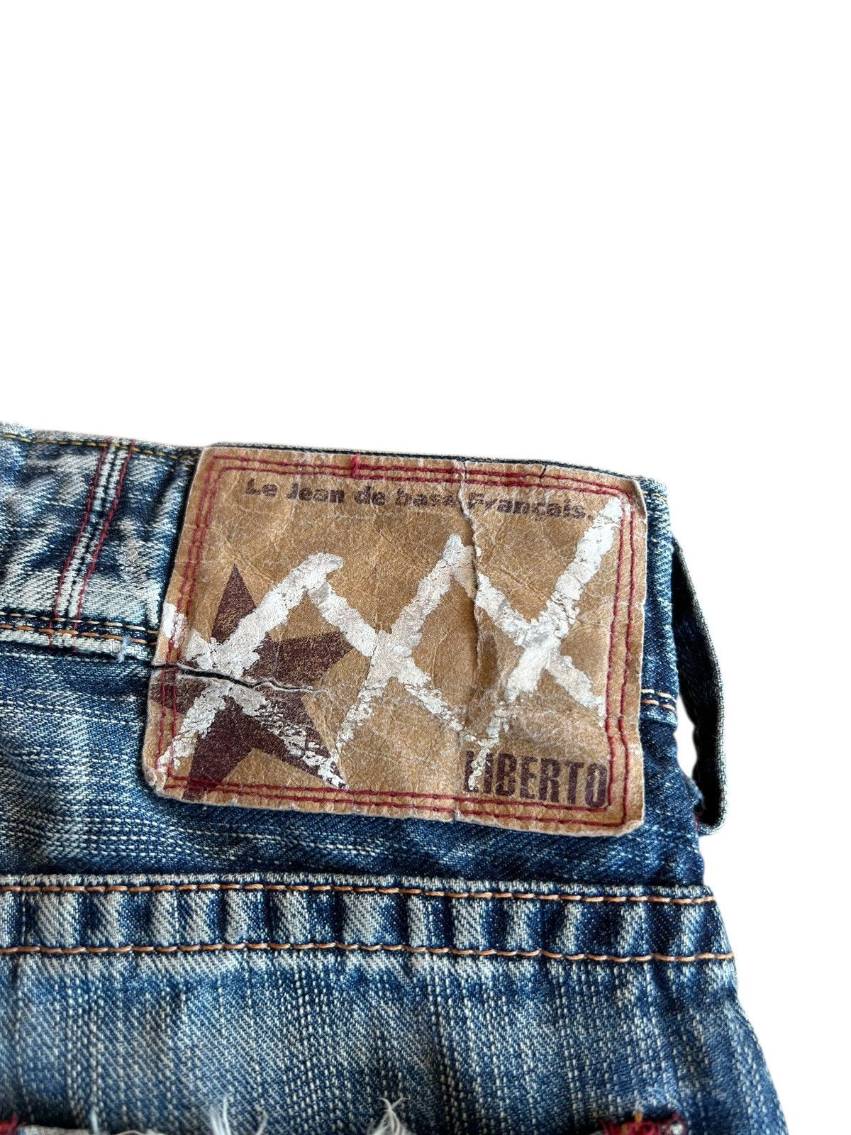 Japanese Brand Vintage Liberto XXX Distressed Flare Mudwash Jean Size US 28 / EU 44 - 16 Thumbnail