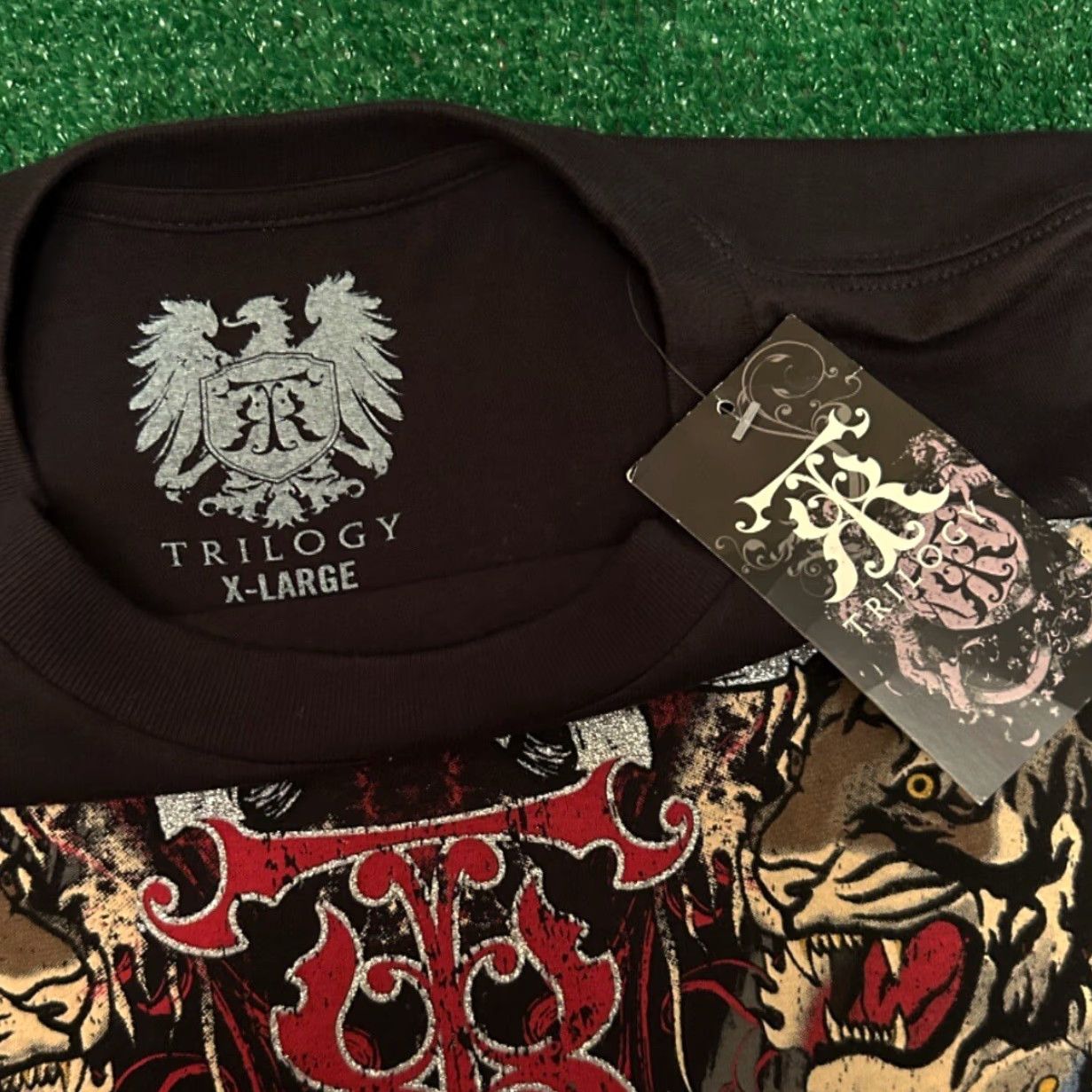Vintage VINTAGE Trilogy MMA Tiger Tribal Wings Grunge Punk Hip Hop VTG Shirt Mens XL Black Tiger Tribal Wings Grunge Punk Hip Hop DX? Size US XL / EU 56 / 4 - 3 Thumbnail