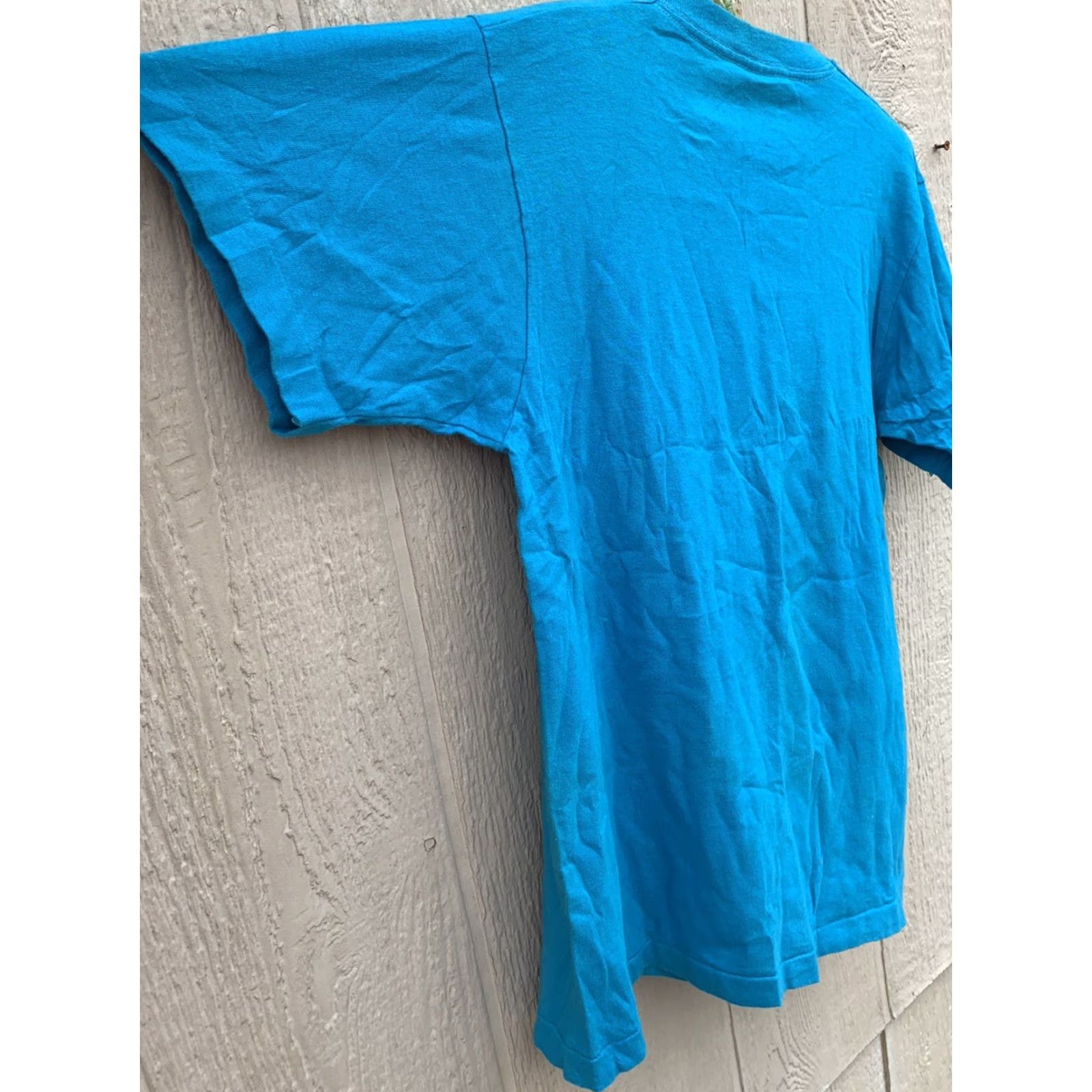 Fruit Of The Loom VINTAGE Gilroy Garlic Festival GGFA Inc Parking Committee 1993 t shirt M blue cotton Men Turquoise Graphics Tee Sportswear/Beach 1990s Shirt Size US M / EU 48-50 / 2 - 7 Thumbnail