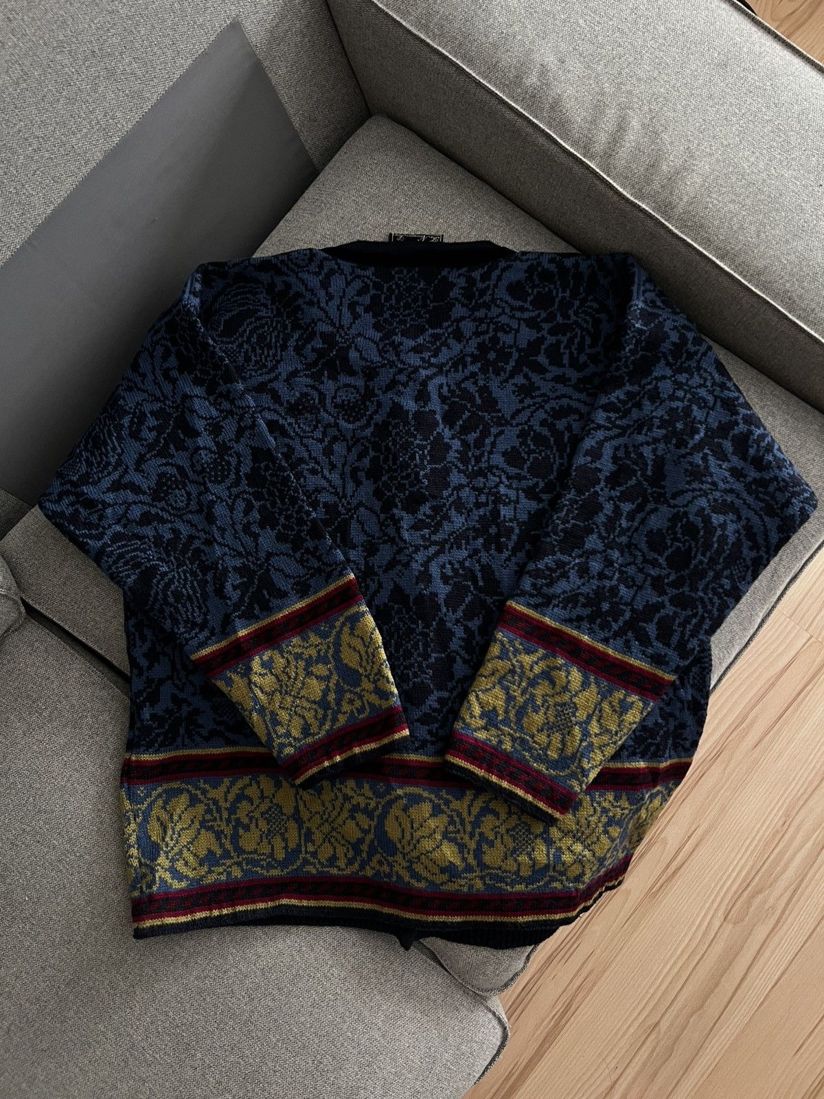 Vintage Vintage Oleana Norwegian Wool Jacquard Cardigan Size US XL / EU 56 / 4 - 8 Thumbnail