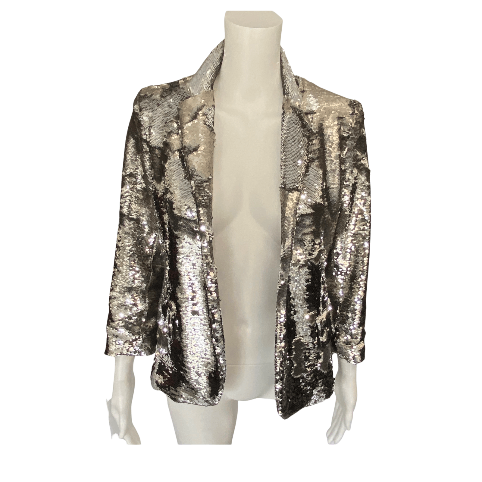 Libertine $3,850 SIGNED Silver Sequin 3/4 Sleeve Blazer Jacket Size M / US 6-8 / IT 42-44 - 1 Thumbnail