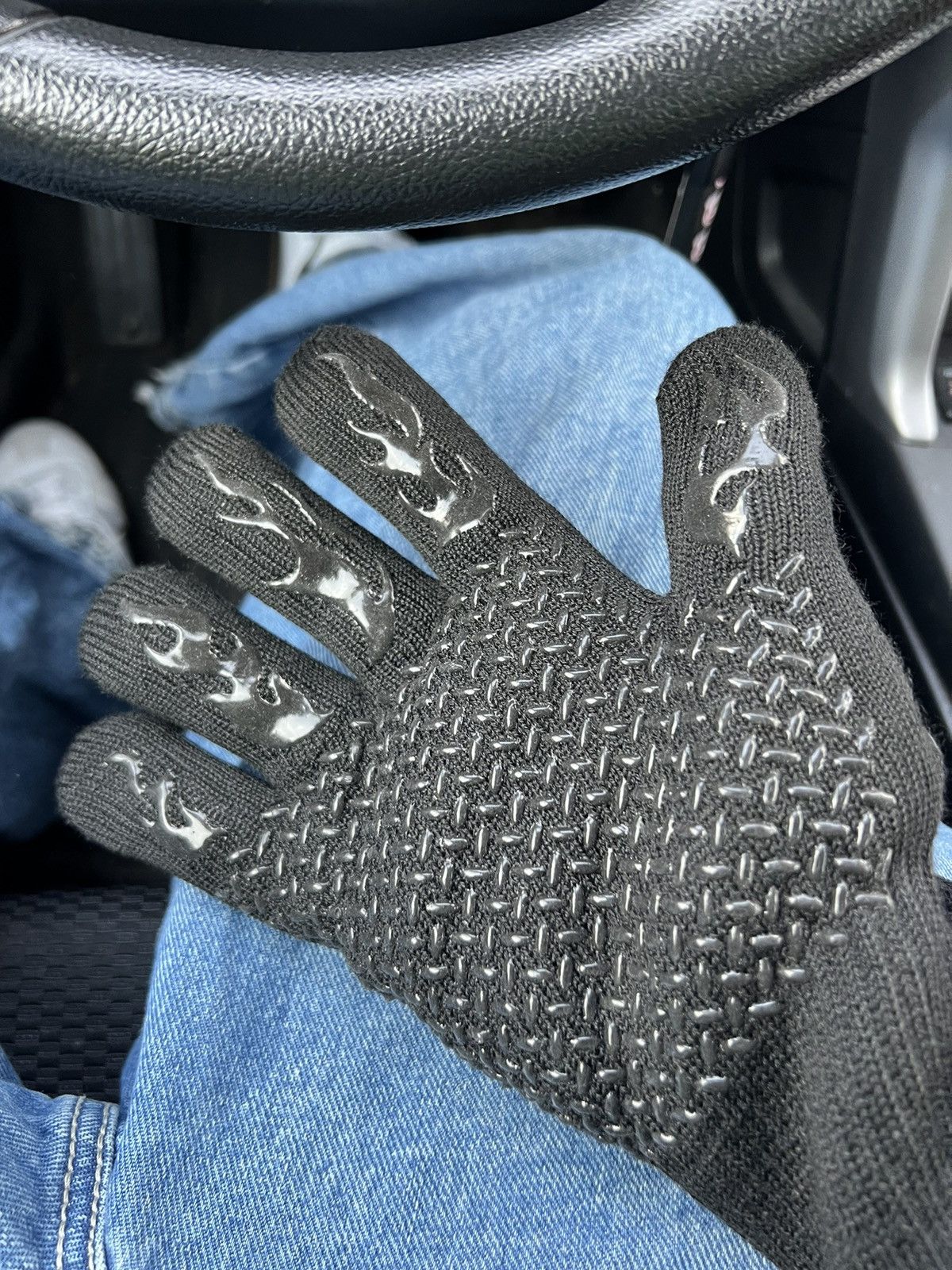 Other × Vintage SICK Y2K flame retardant flame graphics black long gloves Size ONE SIZE - 1 Thumbnail
