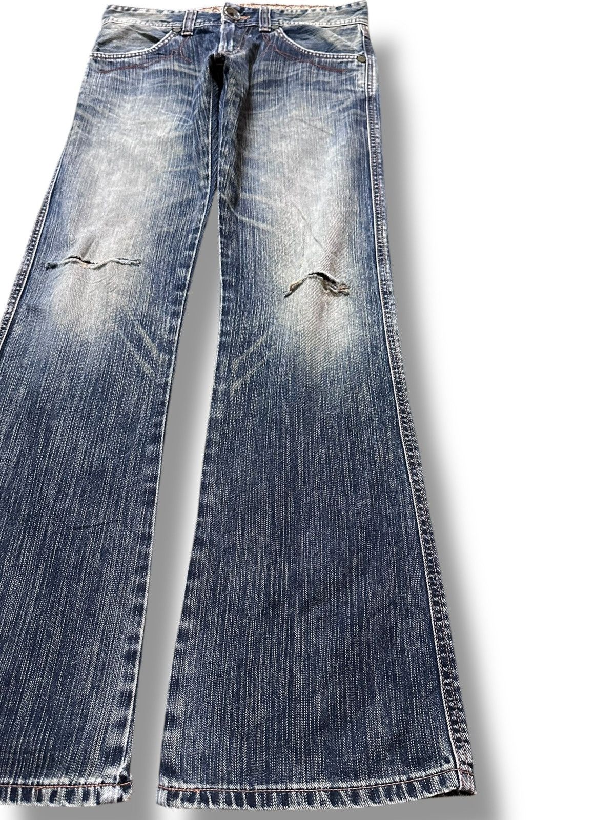 Edwin Vintage Edwin Bluetrip Flare Bootcut Grunge Distressed Denim Size US 30 / EU 46 - 4 Thumbnail