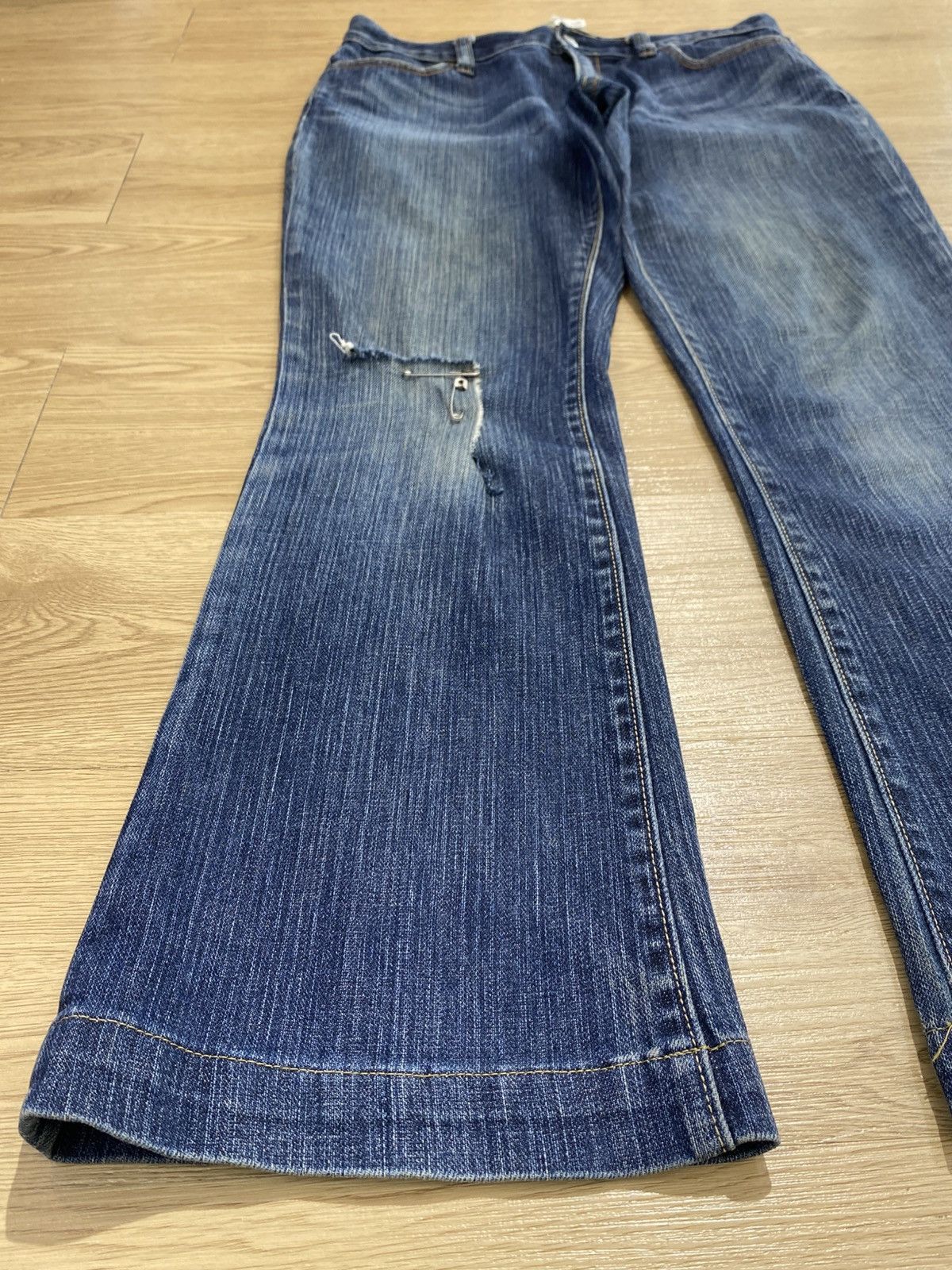 Gap GAP Blue Wash Style Ribbed Flare Jeans Size US 30 / EU 46 - 5 Thumbnail