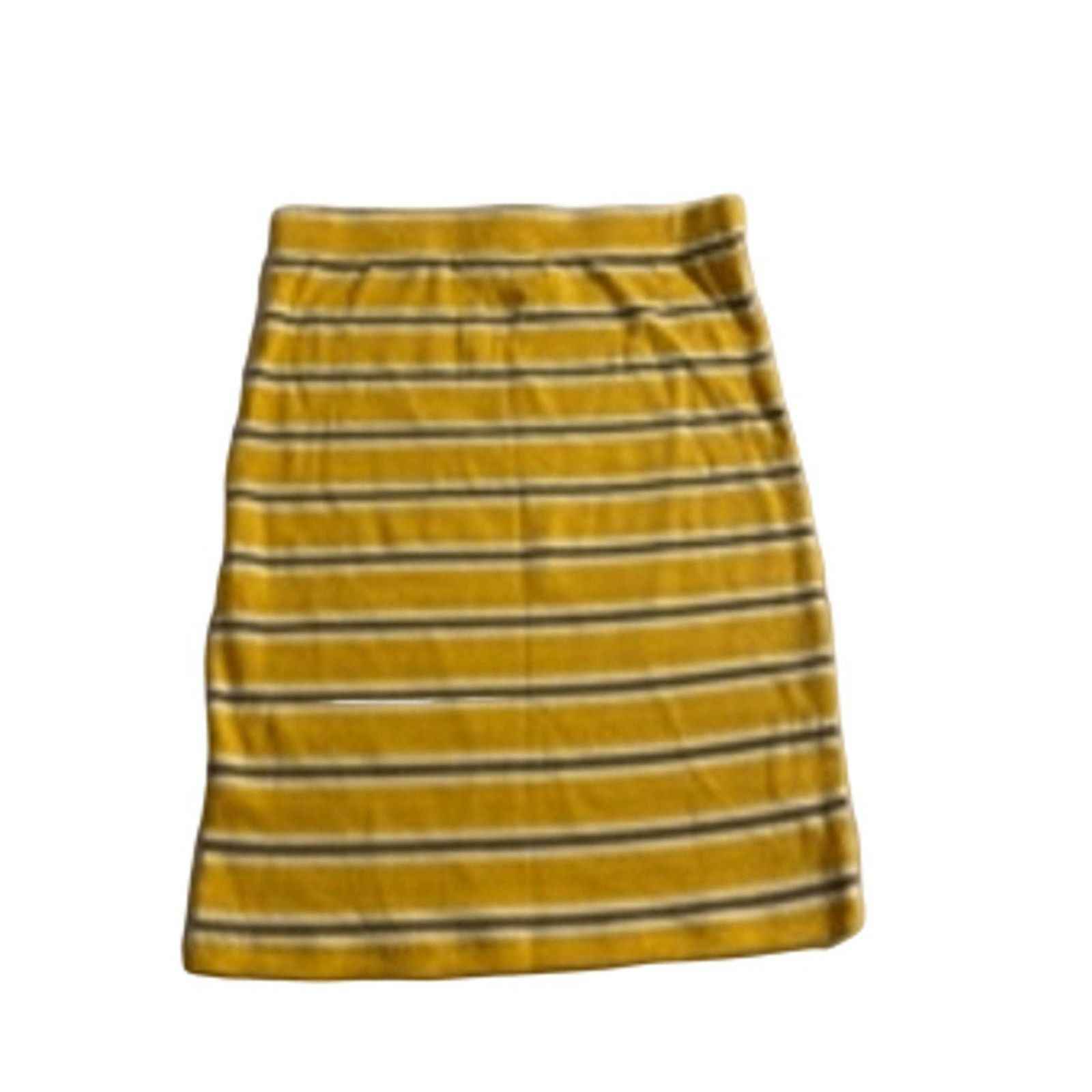 Other No Boundaries Striped Ribbed Mini Skirt Y2K Mustard XS Size 22" - 2 Thumbnail