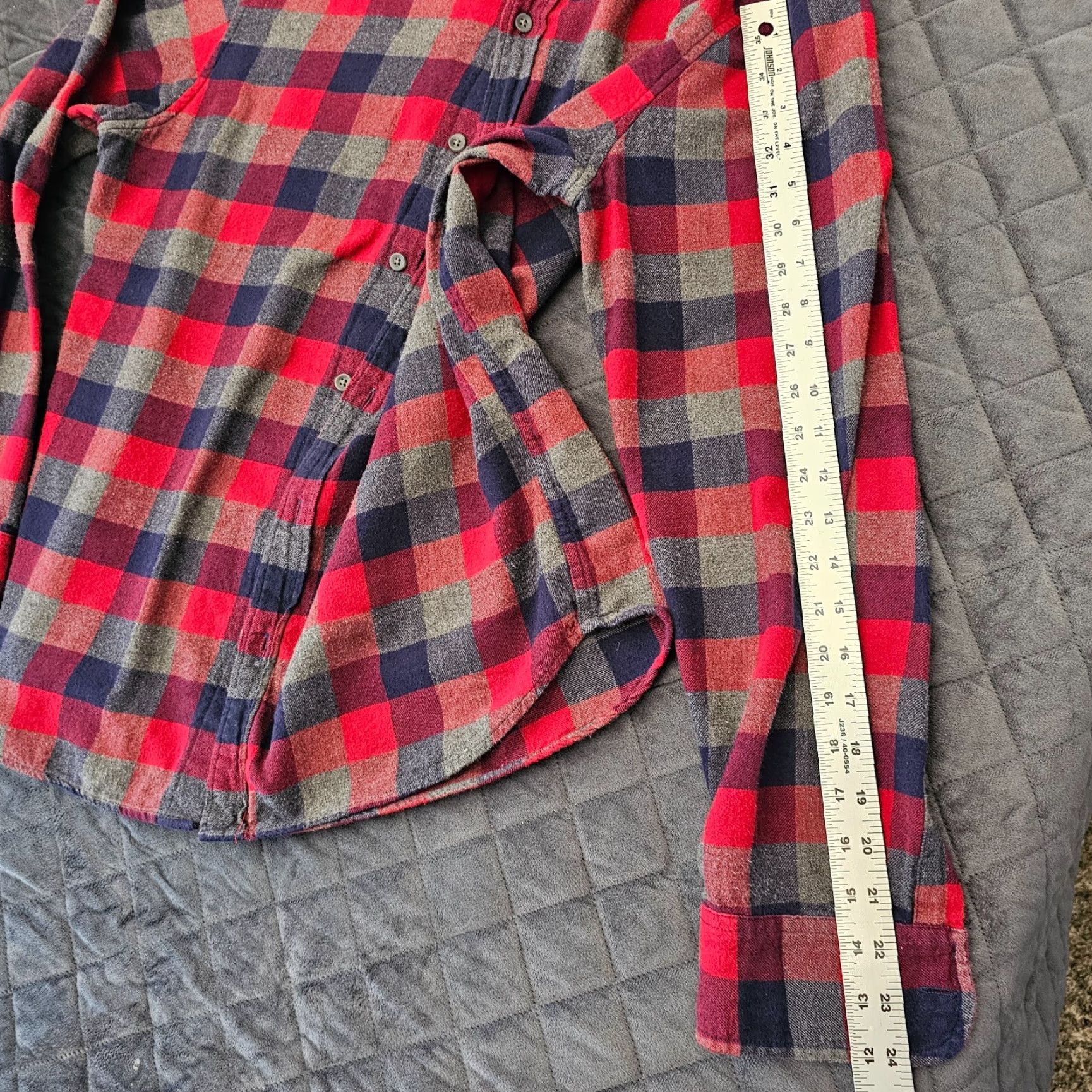 J.Crew J.Crew Flannel Button-Up Shirt Mens Large Red Blue Check Slim Fit Size US L / EU 52-54 / 3 - 7 Thumbnail