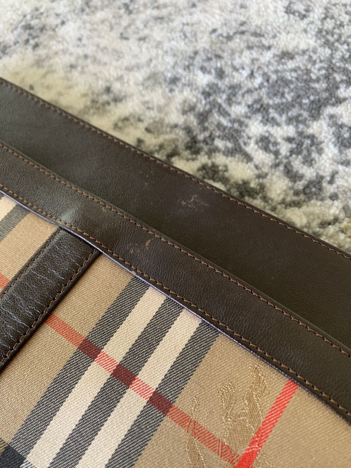 Burberry × Vintage Vintage Burberrys Nova Check Clutch Bag Canvas Beige Size ONE SIZE - 2 Thumbnail