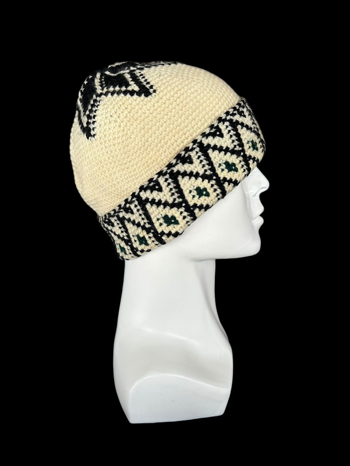 Japanese Brand × Kapital × Vintage Crochet Knitted handmade Beanie Hats Rare Design ☠️☠️ Size ONE SIZE - 2 Thumbnail