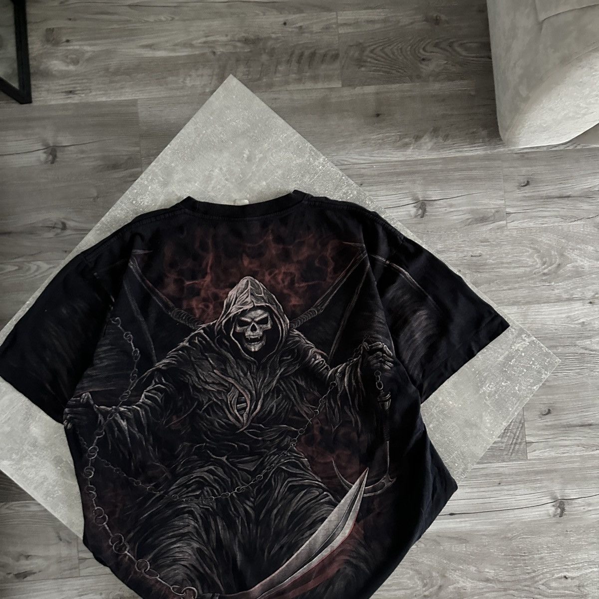 Vintage Vintage 90s Skull Gargoyle AOP tee rare horror hype y2k og Size US XL / EU 56 / 4 - 4 Thumbnail