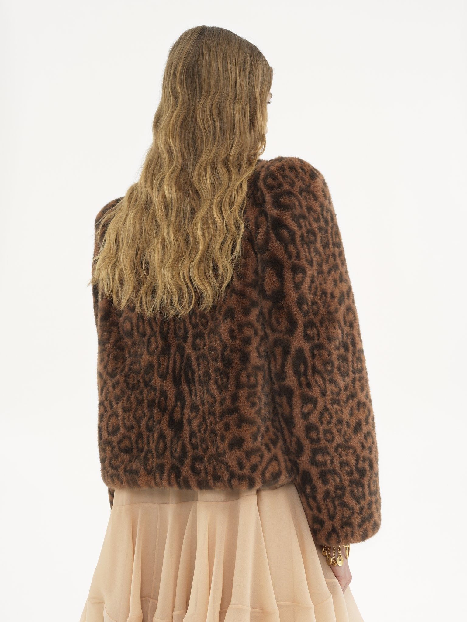 Chloe o1loc1c11125 Faux Fur Boxy Jacket in Brown Size XS / US 0-2 / IT 36-38 - 4 Thumbnail