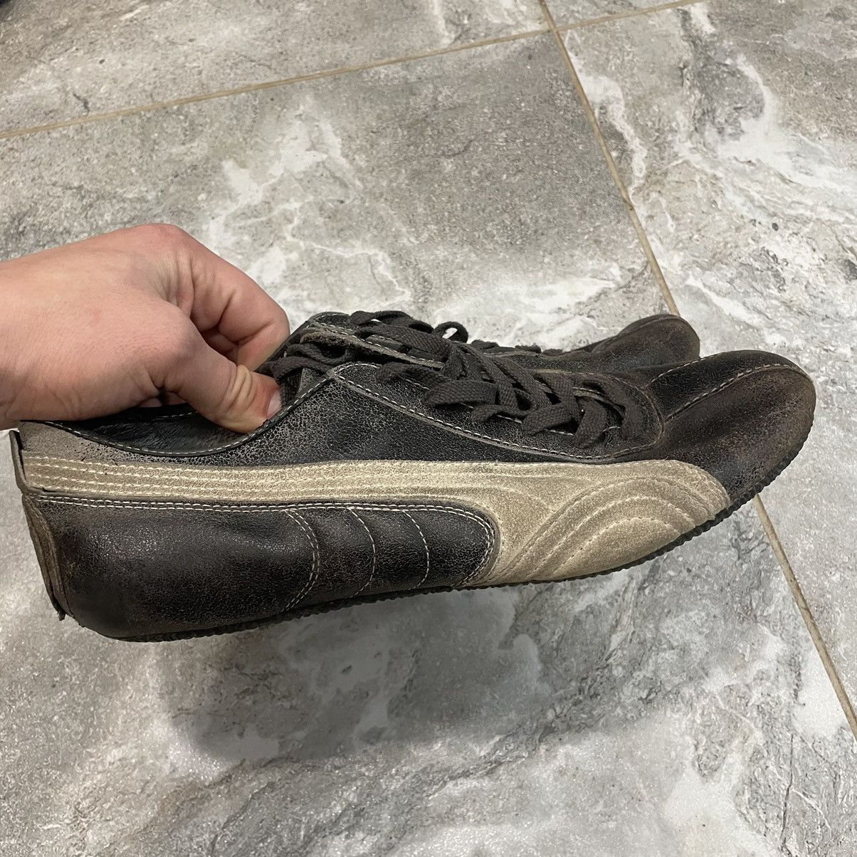 Puma × Vintage VINTAGE 90s BROWN PUMA SPEED CAT versa gloss SNEAKERS SHOES Size US 10 / EU 43 - 4 Thumbnail