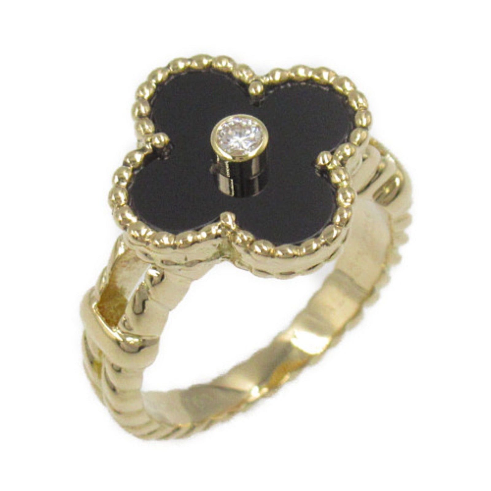 Van Cleef & Arpels Van Cleef Arpels Alhambra Onyx Diamond Ring K18 (Yellow Gold) Clear Black Size ONE SIZE - 1 Thumbnail