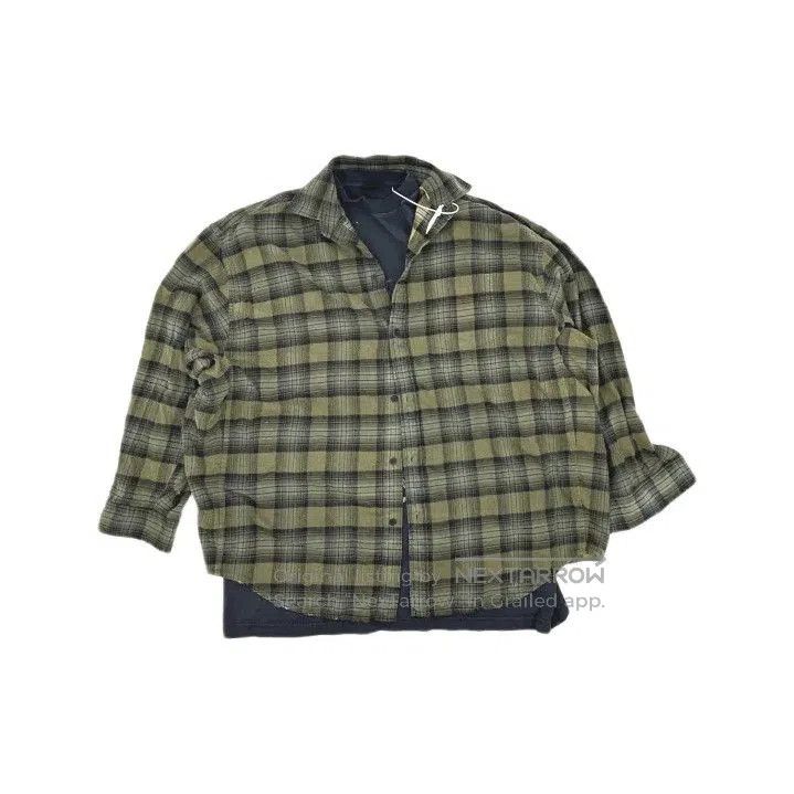 Balenciaga Balenciaga Green Plaid Distressed Long Sleeve Shirt. Size US M / EU 48-50 / 2 - 2 Thumbnail