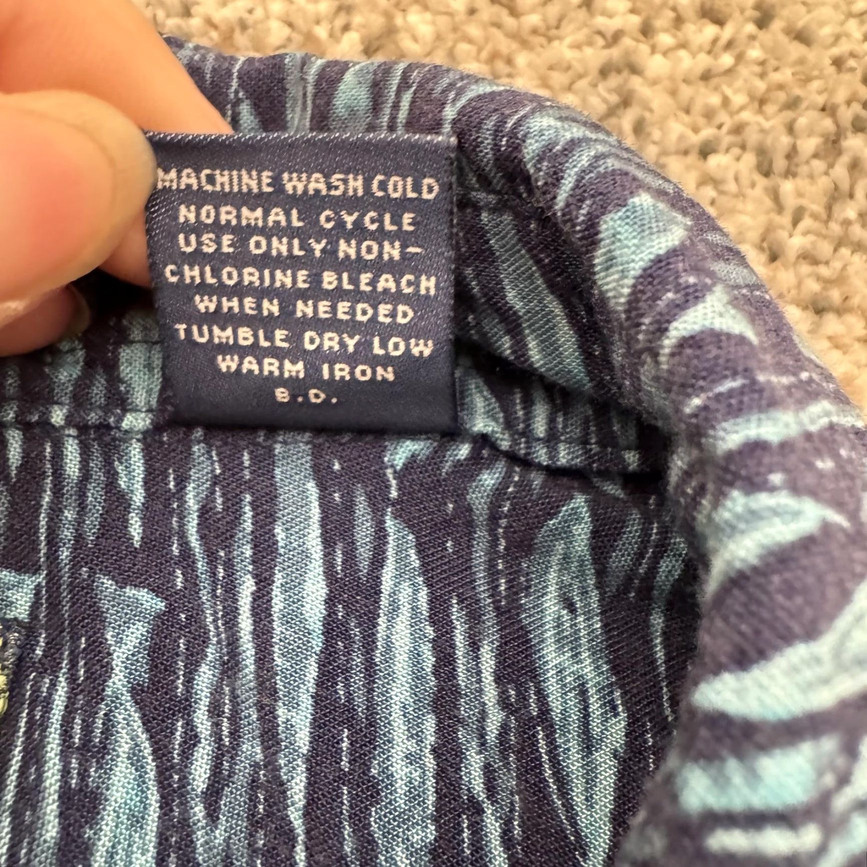 Vintage Campia Shirt Mens Medium Blue Fish Print Rayon Easy Care Button Up Casual Size US M / EU 48-50 / 2 - 5 Thumbnail