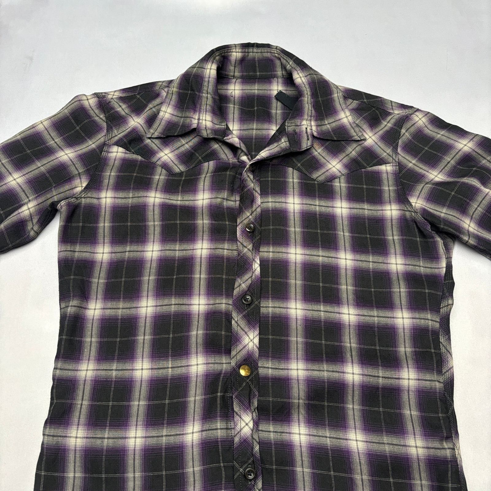 junhashimoto Junhashimoto Wrinkle Check Wool Blend Button Up Shirt Mens 2 Size US M / EU 48-50 / 2 - 2 Thumbnail