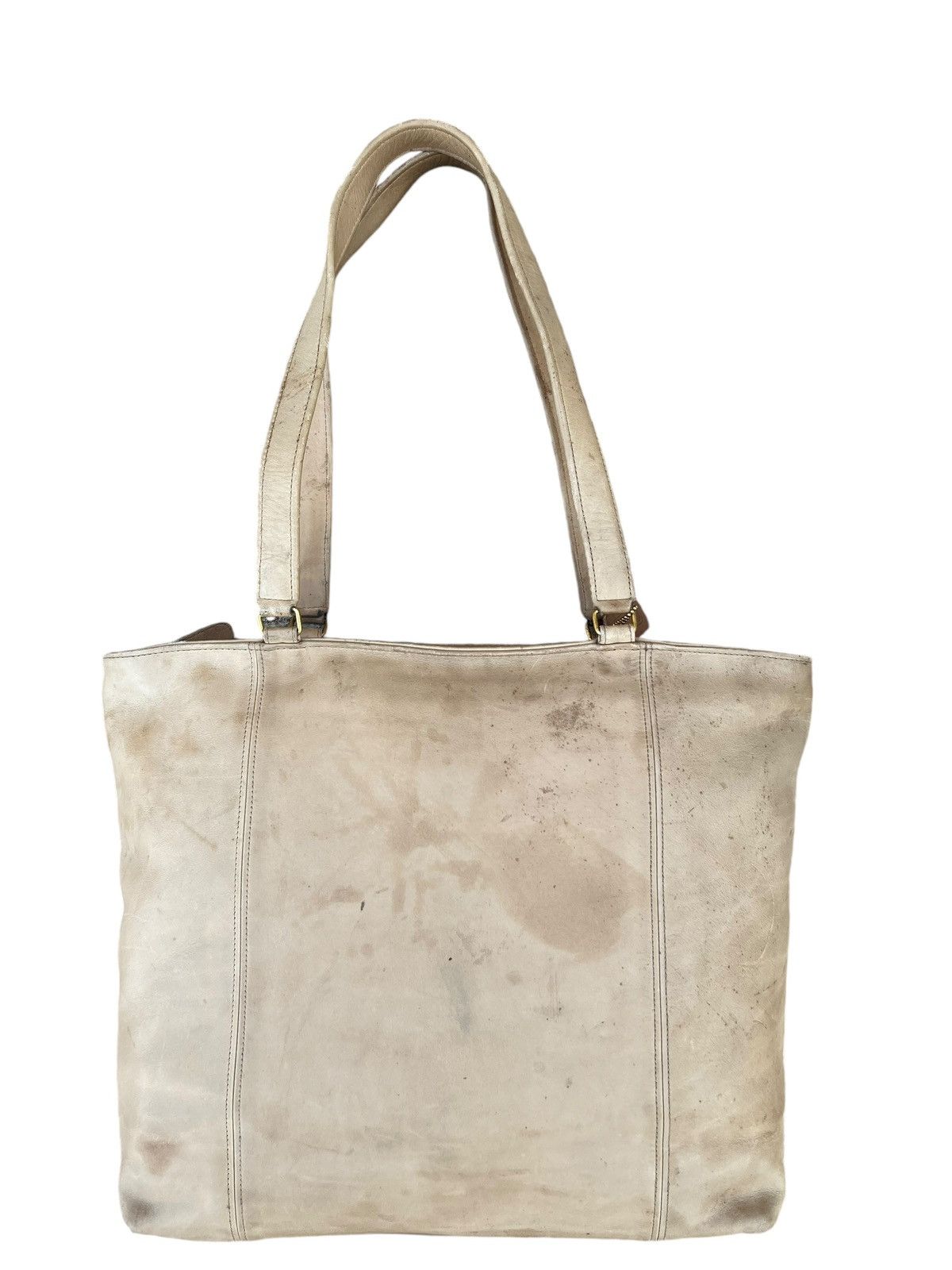 Coach × Leather Vintage 90s COACH Distress Stains Patina Leather Tote Bag Size ONE SIZE - 5 Thumbnail