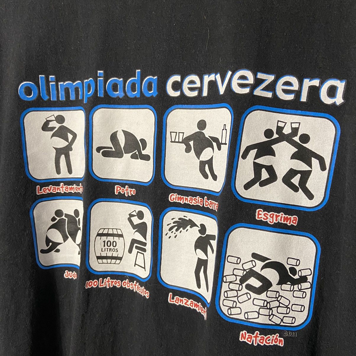 Vintage 📌 VINTAGE HUMOR ALCOHOL OLIMPIADA CERVEZERA TEE Size US L / EU 52-54 / 3 - 2 Thumbnail