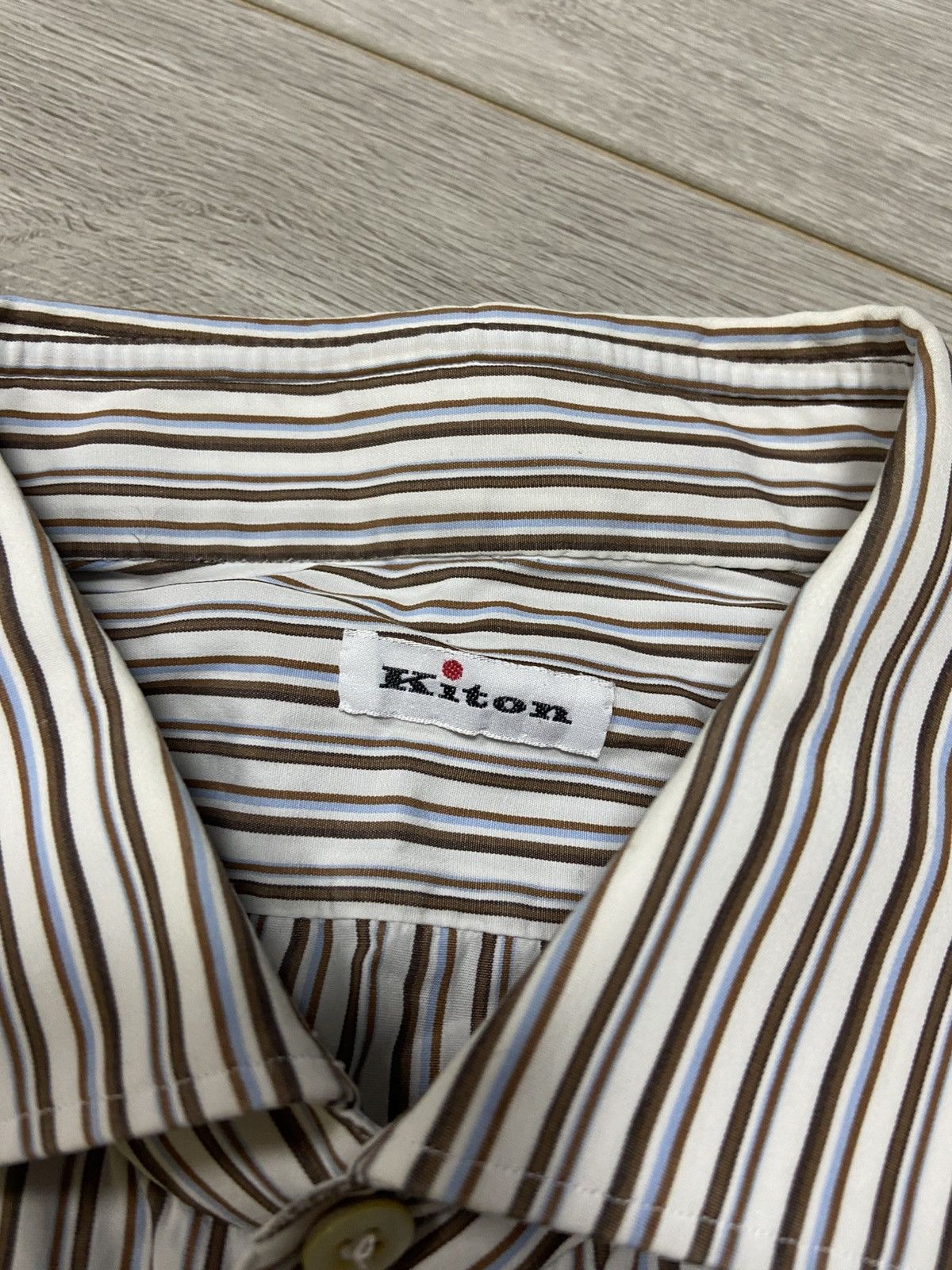 Kiton Vintage Kiton Striped Shirt Button Up Italy Size US XL / EU 56 / 4 - 4 Thumbnail