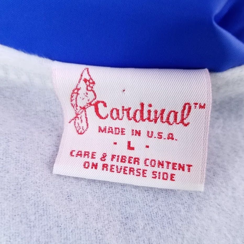 Vintage VINTAGE Lynbrook Vikings Jacket Mens Large Blue 90s San Jose Made In USA Cardinal Windbreaker Nylon Lining Fleece Reversible? (no) Size US L / EU 52-54 / 3 - 5 Thumbnail