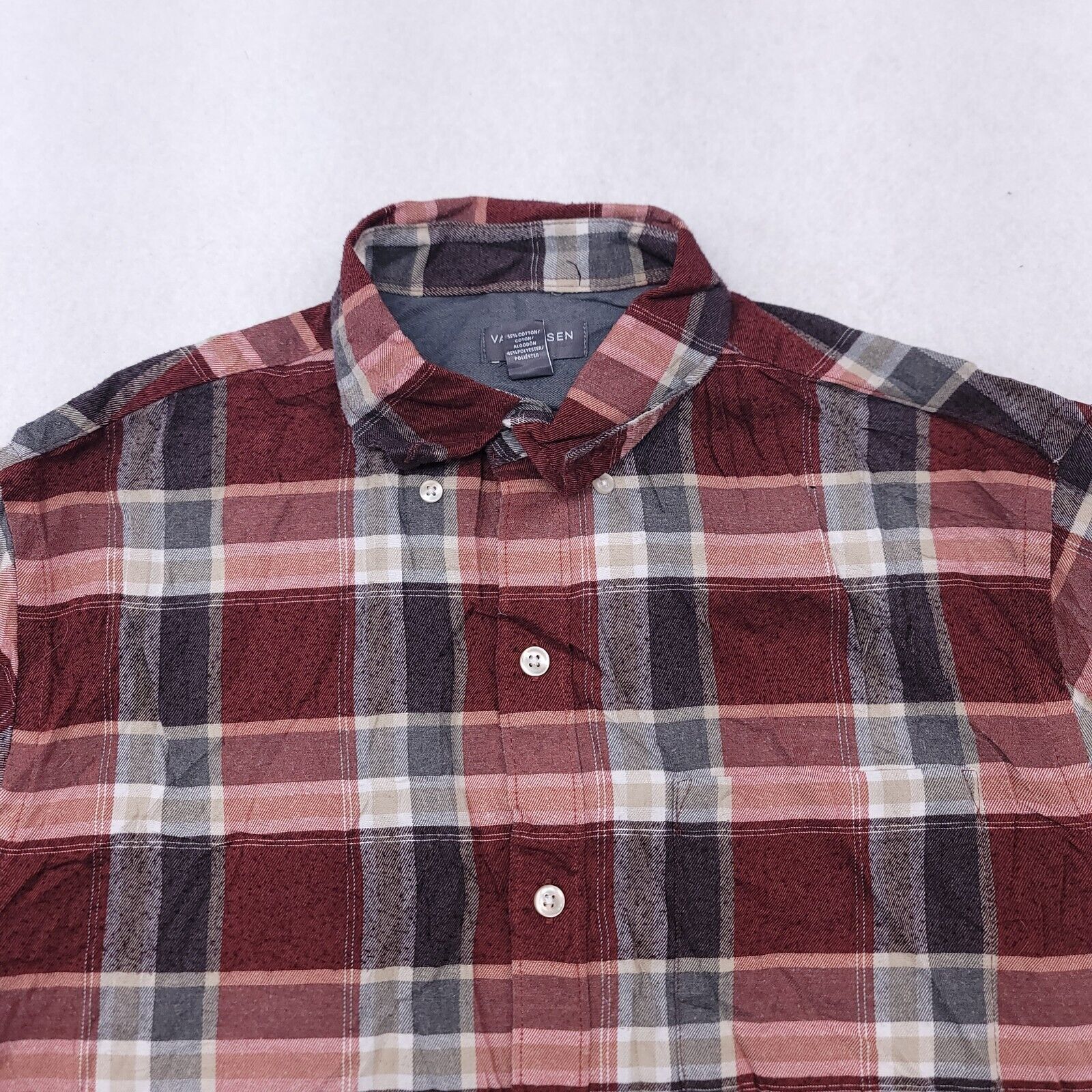 Van Heusen Van Heusen Madras Flannel Button Up Shirt Mens Size S Red Size US S / EU 44-46 / 1 - 1 Thumbnail