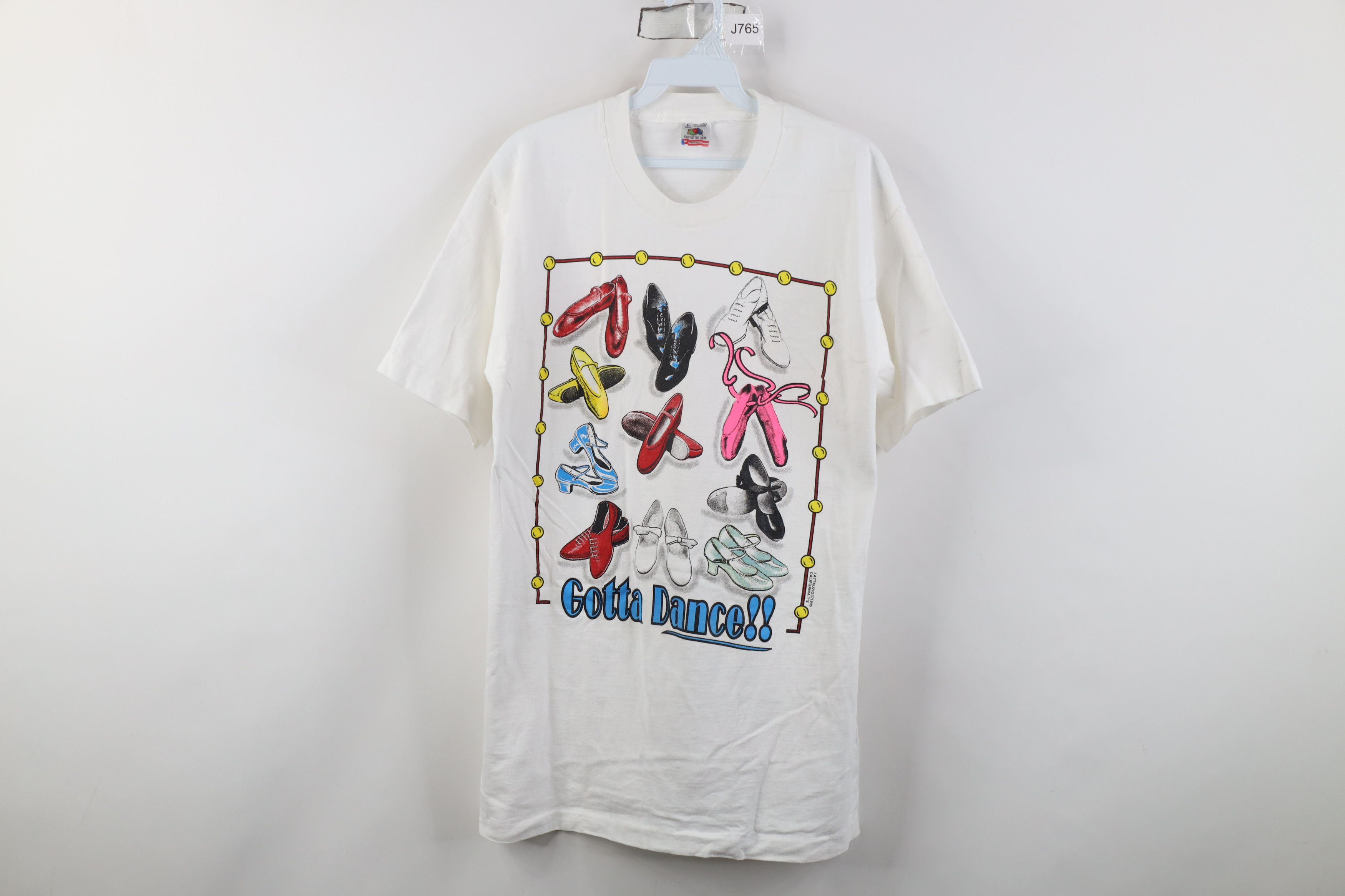 Fruit Of The Loom Vintage 90s Dance Dancing Shoes Ballet Ballerina T-Shirt USA Size L / US 10 / IT 46 - 1 Thumbnail