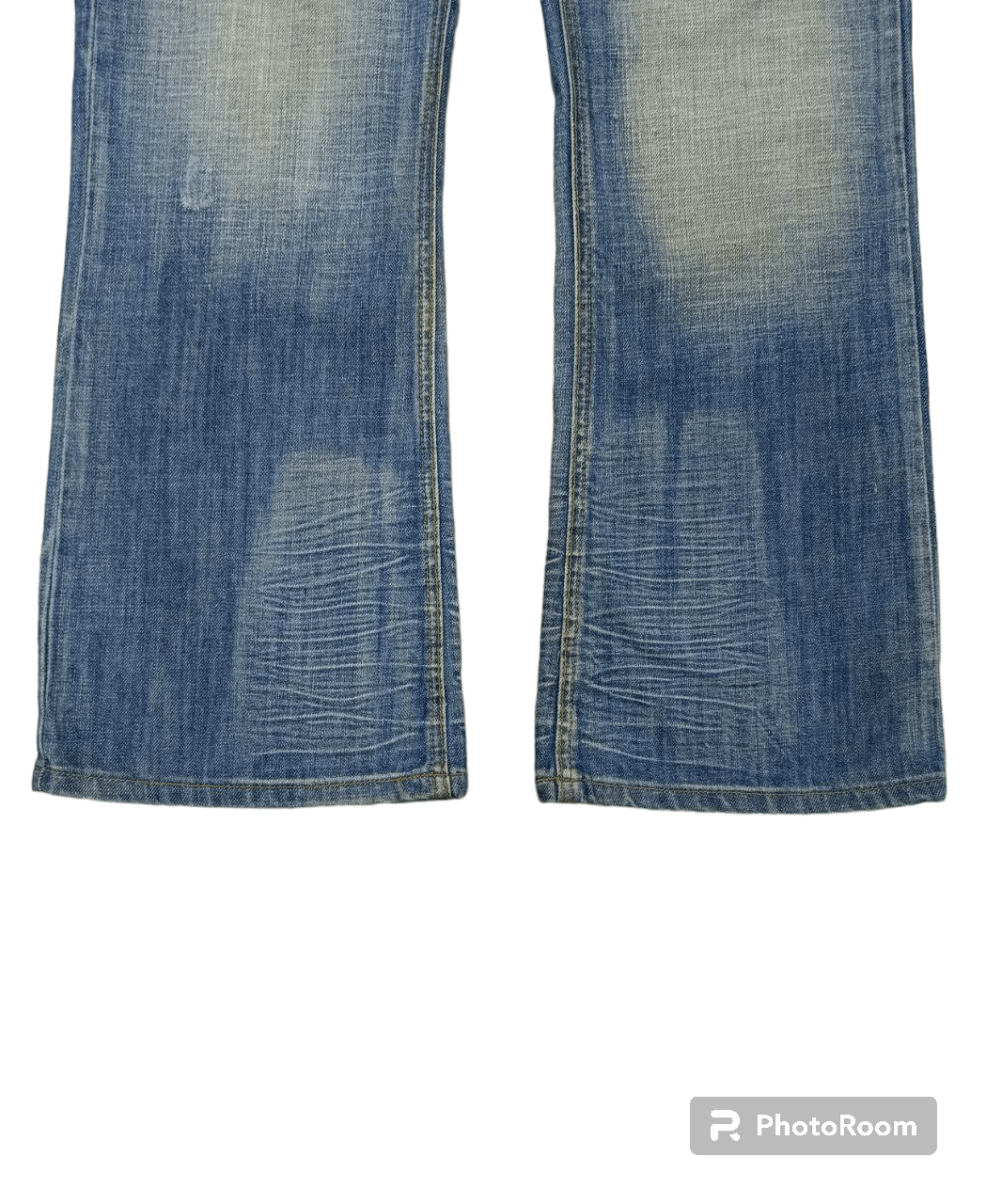 Japanese Brand INSANE 90s FLARE🔥SICK FISHBONE DENIM PANTS Size US 33 - 6 Thumbnail
